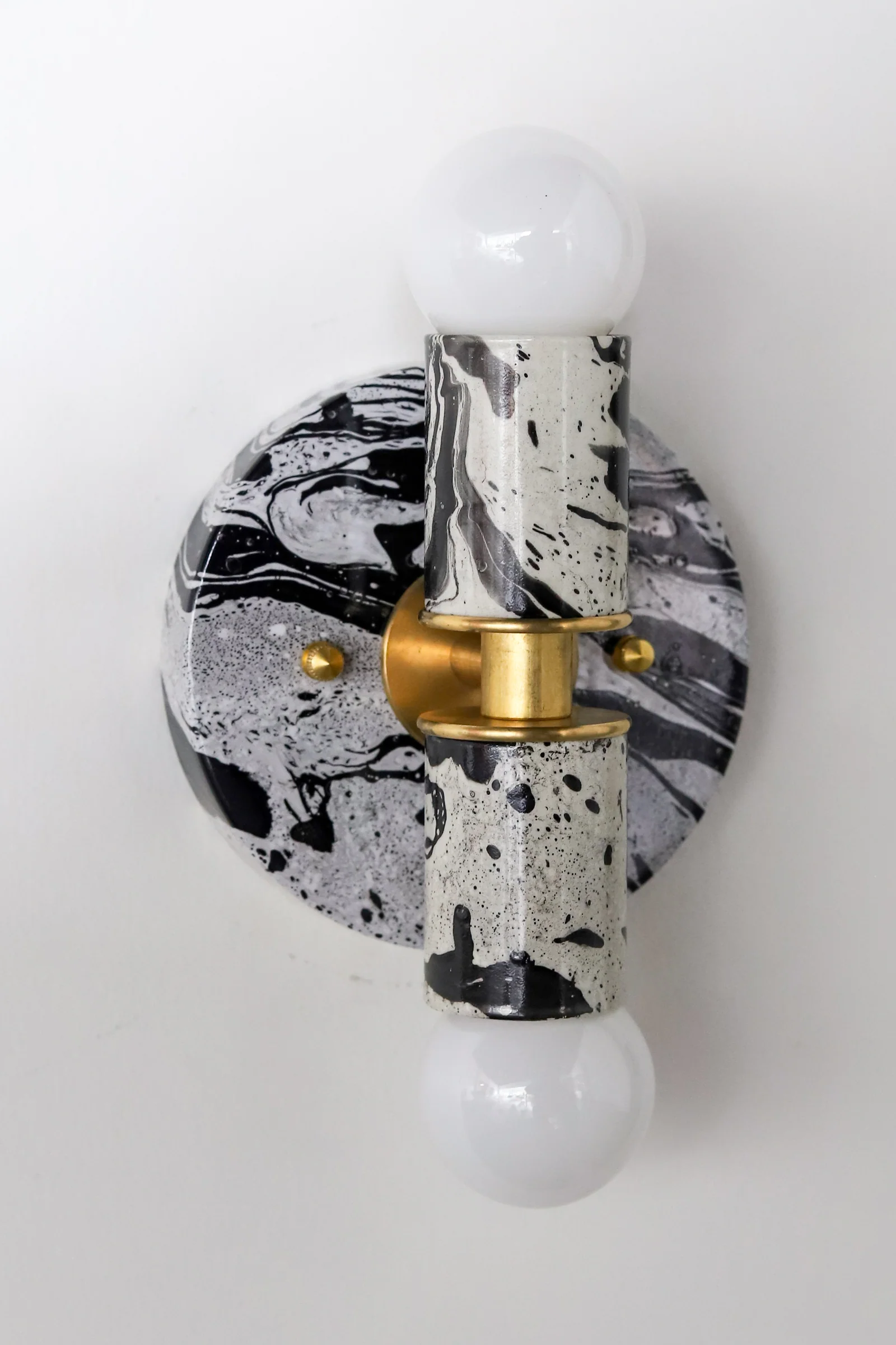 Black & White Marbled Small Thalia Sconce - Image 19