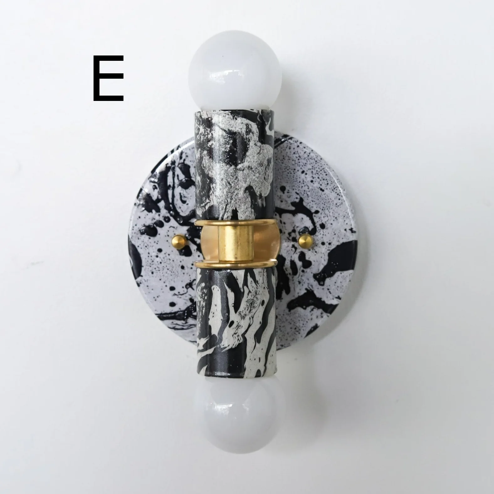 Black & White Marbled Small Thalia Sconce - Image 20
