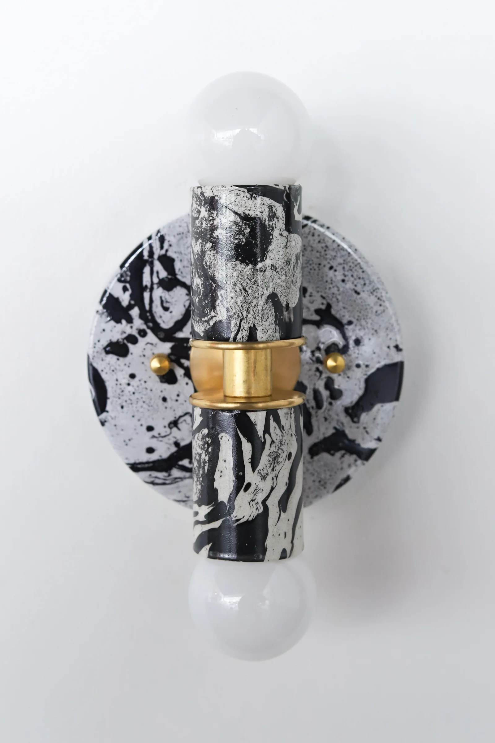 Black & White Marbled Small Thalia Sconce - Image 23