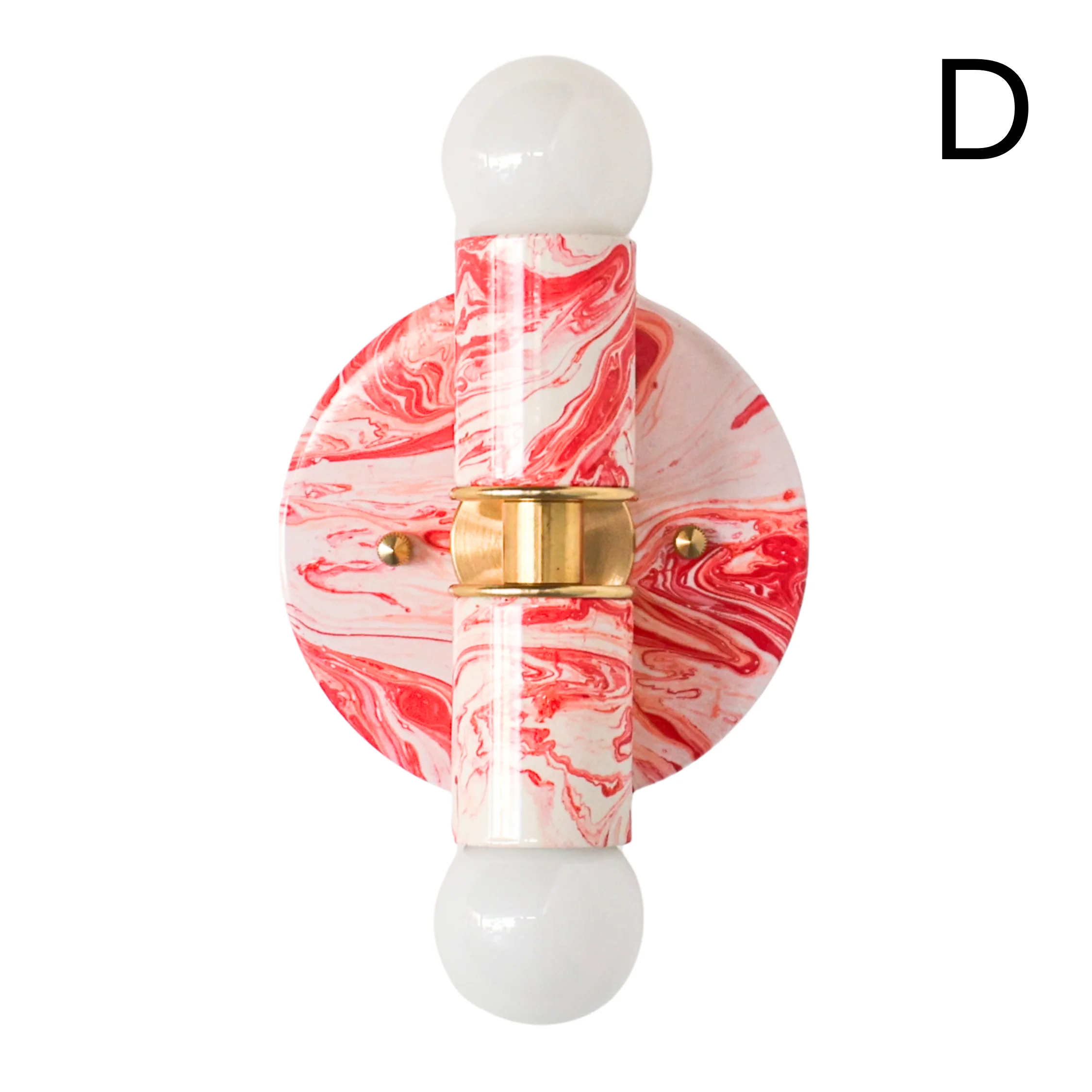 Coral Pink & White Marbled Small Thalia Sconces - Image 11