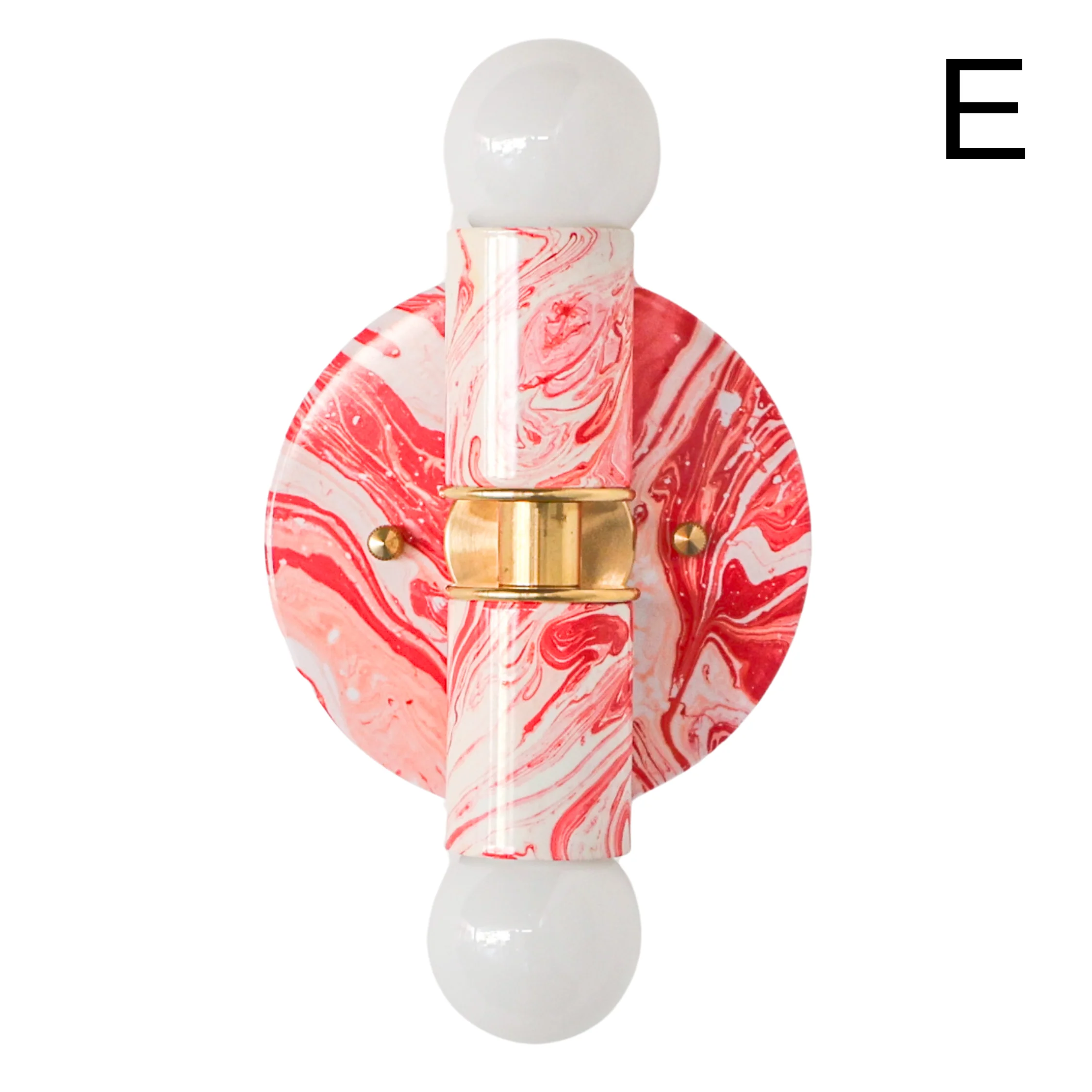 Coral Pink & White Marbled Small Thalia Sconces - Image 14