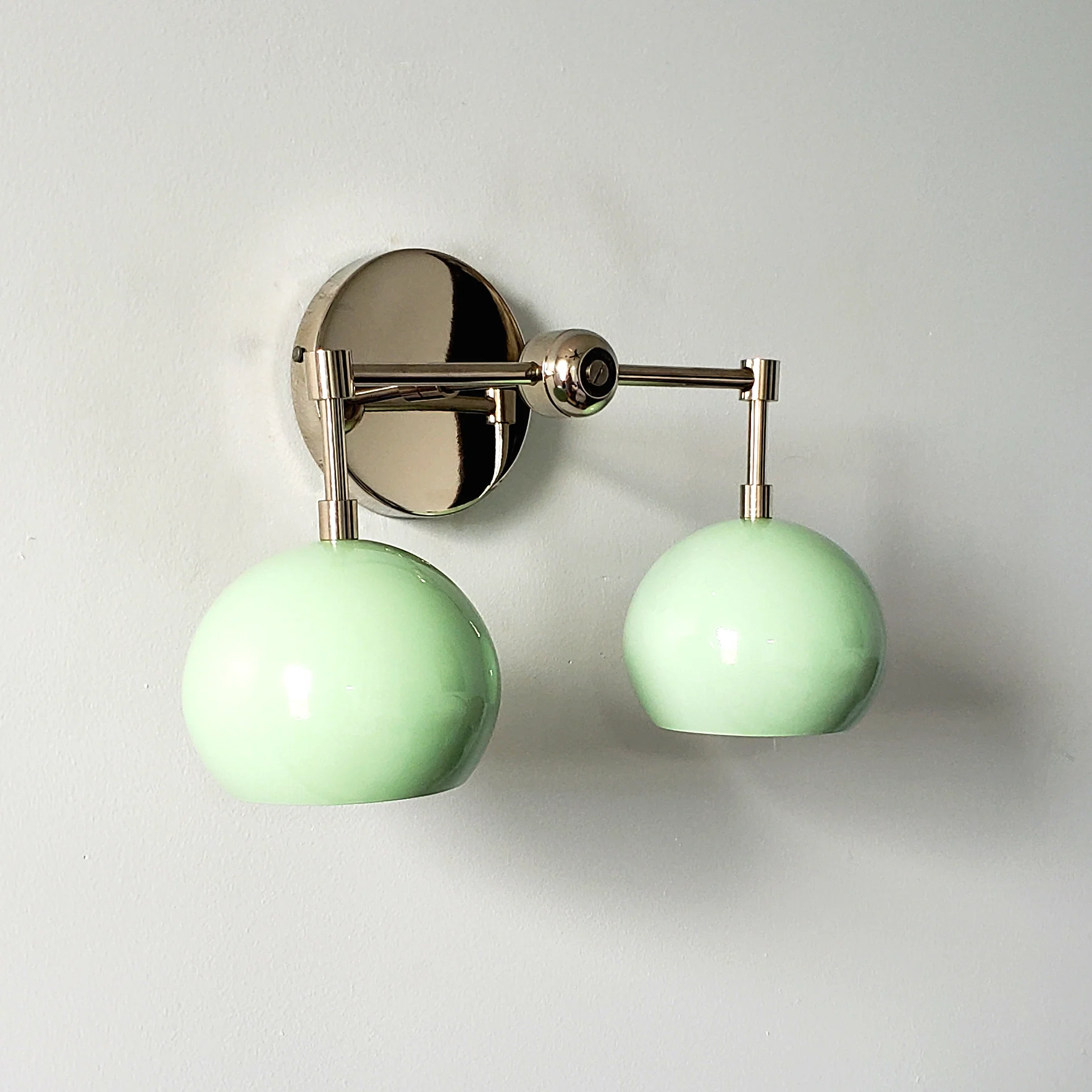 Double Loa Sconce with Mint Shades - Image 10