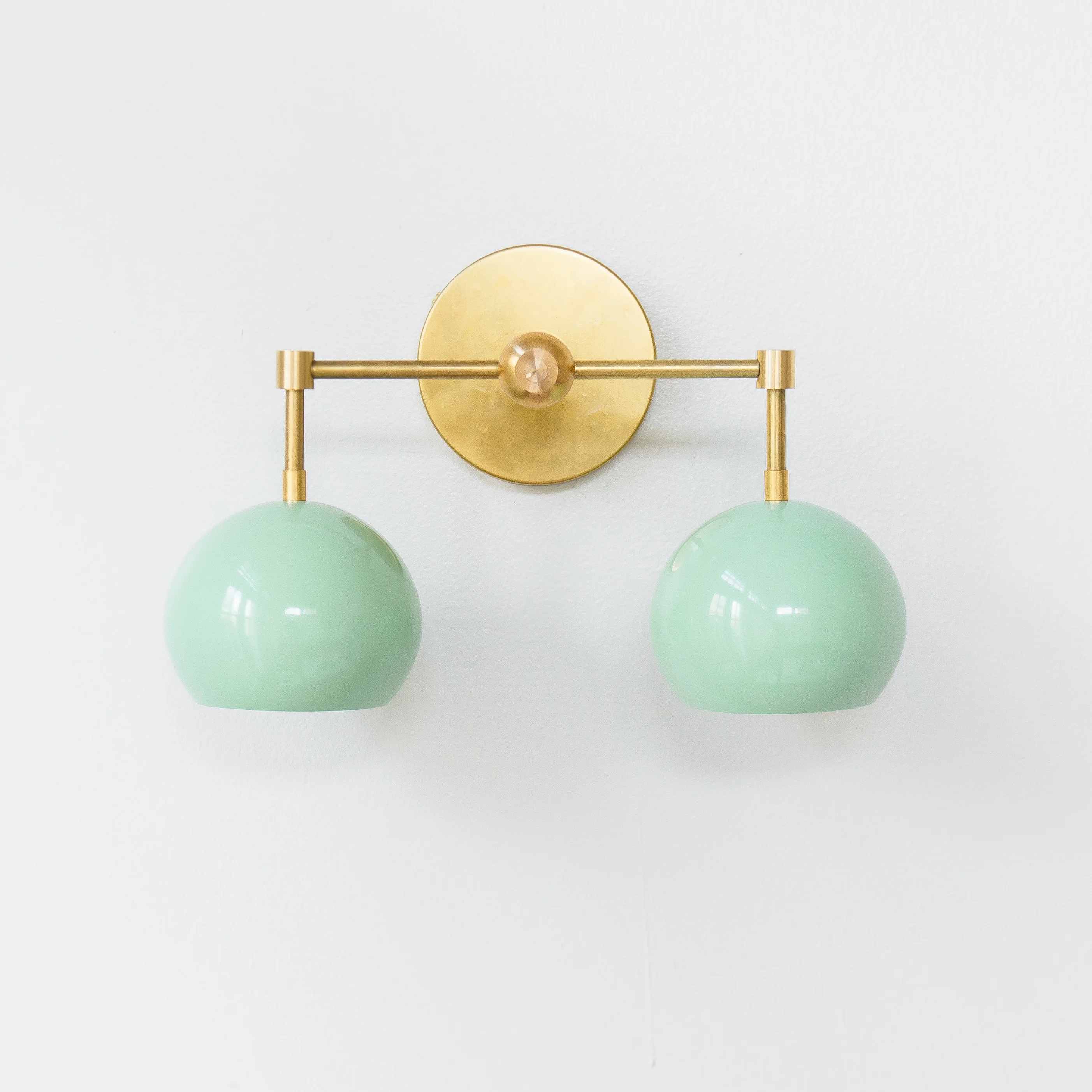 Double Loa Sconce with Mint Shades - Image 12