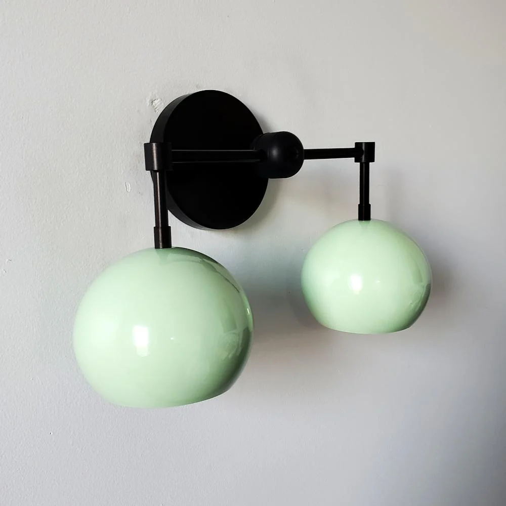 Double Loa Sconce with Mint Shades - Image 13