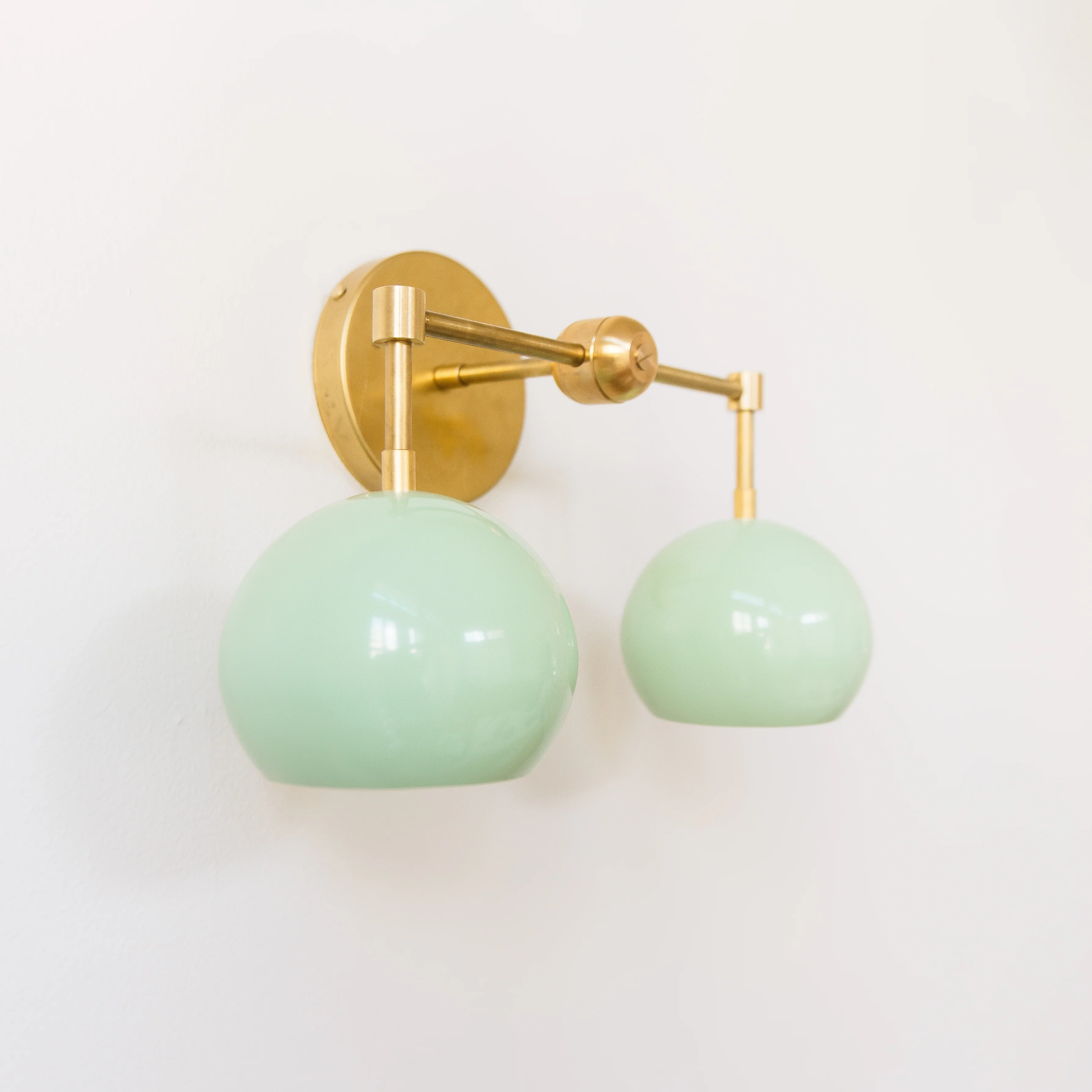 Double Loa Sconce with Mint Shades - Image 8