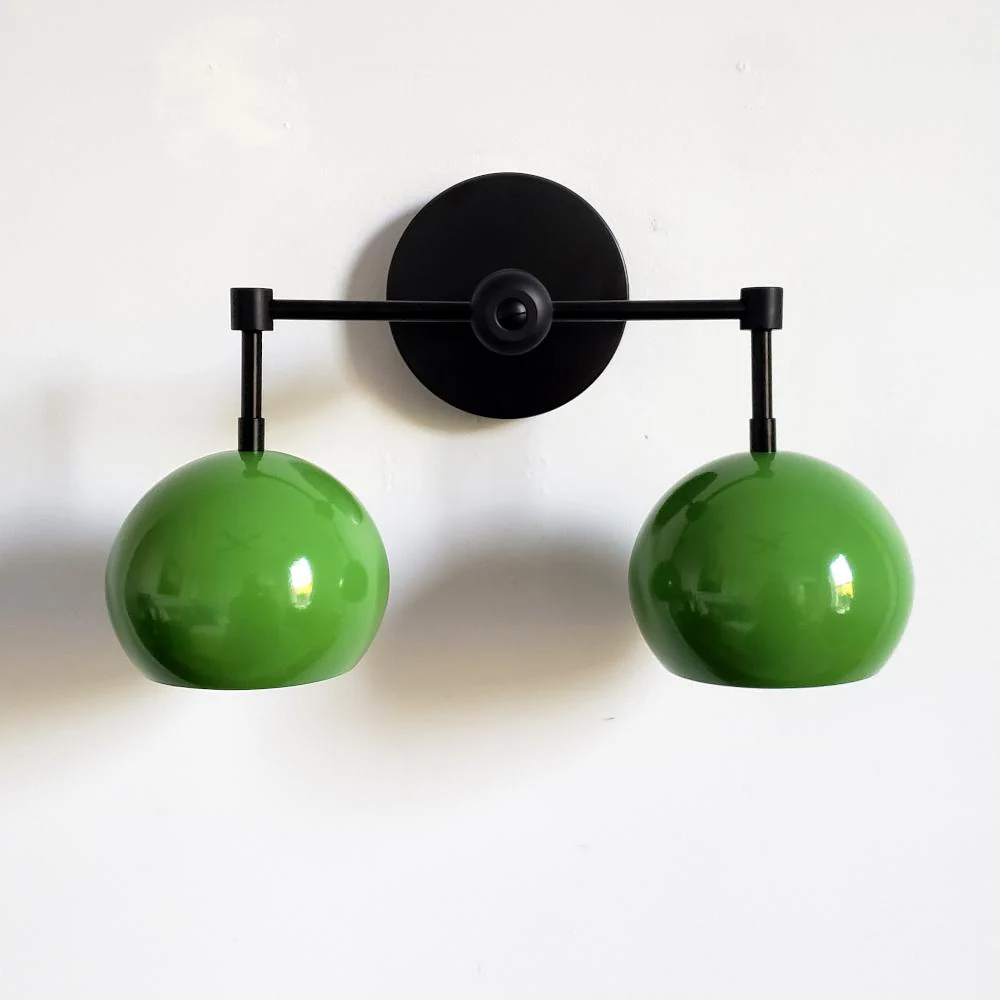 Double Loa Sconce with Spring Green Shades - Image 4