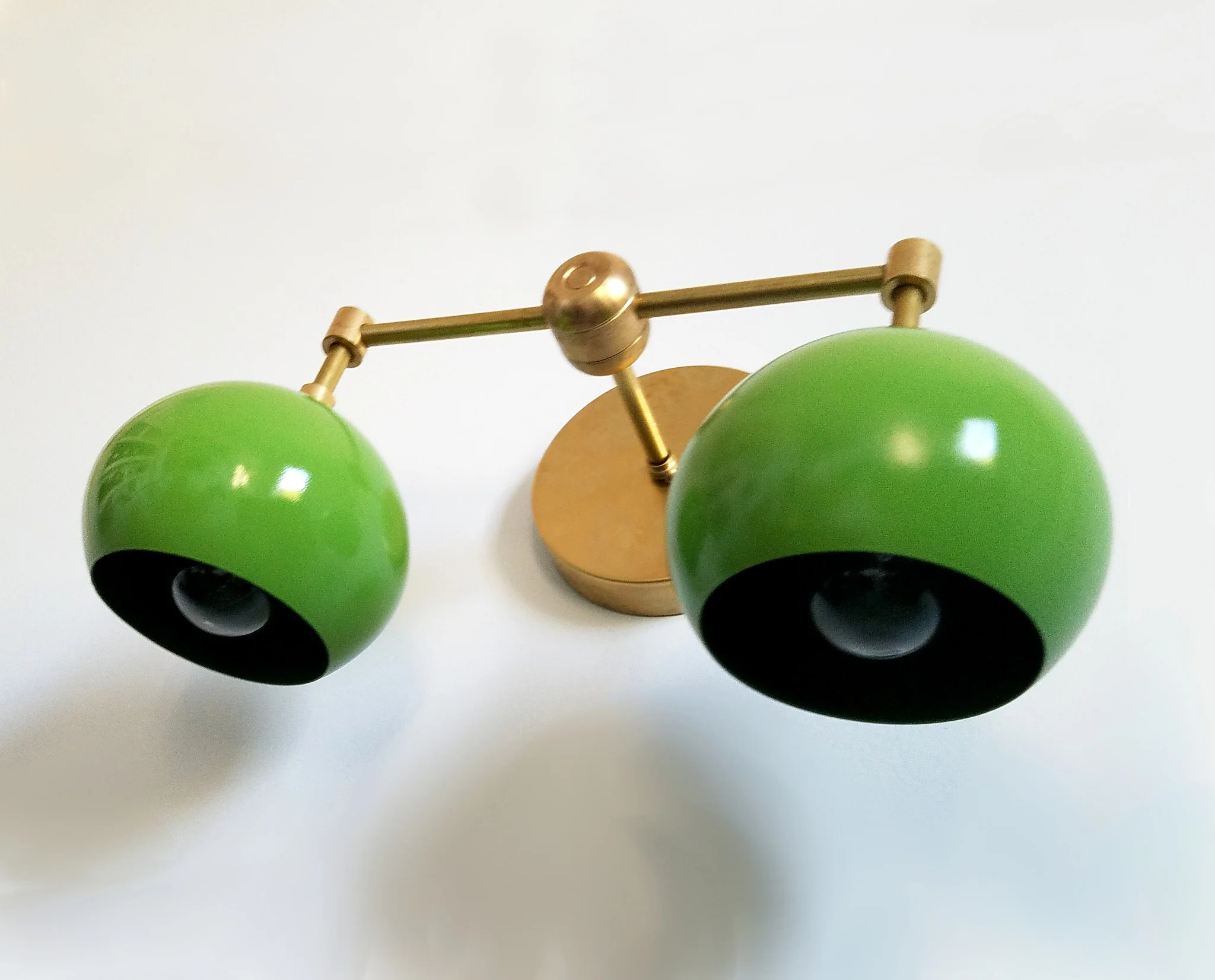 Double Loa Sconce with Spring Green Shades - Image 5