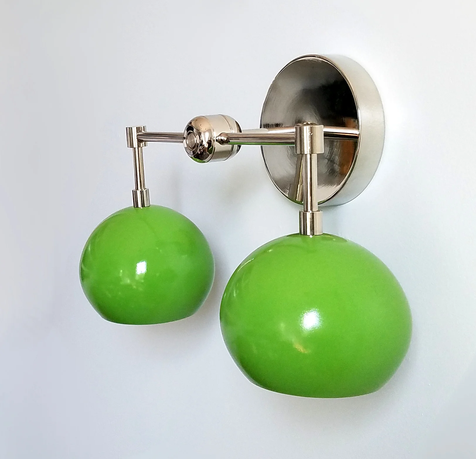 Double Loa Sconce with Spring Green Shades - Image 6
