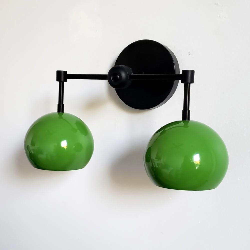 Double Loa Sconce with Spring Green Shades - Image 7