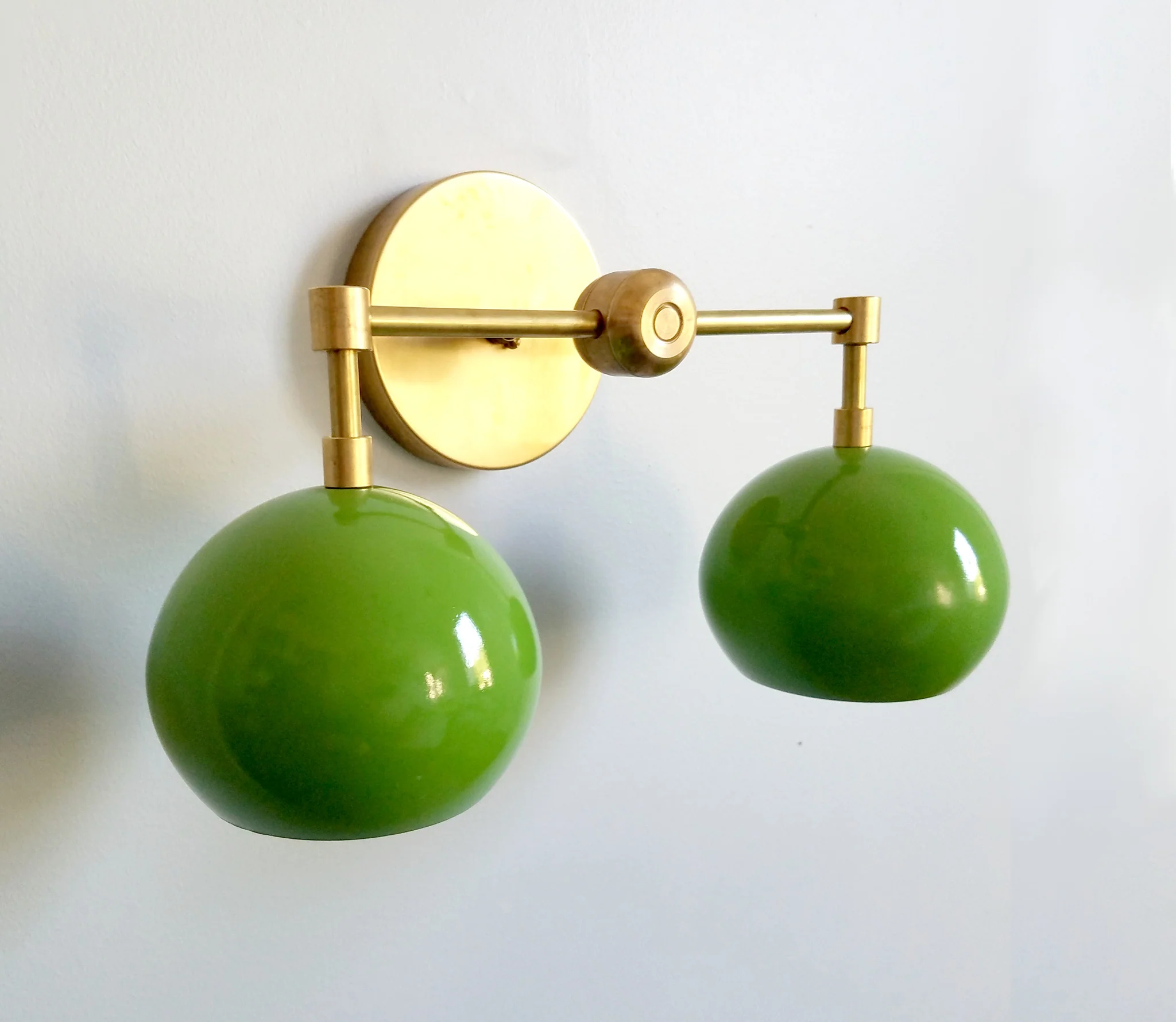 Double Loa Sconce with Spring Green Shades - Image 8