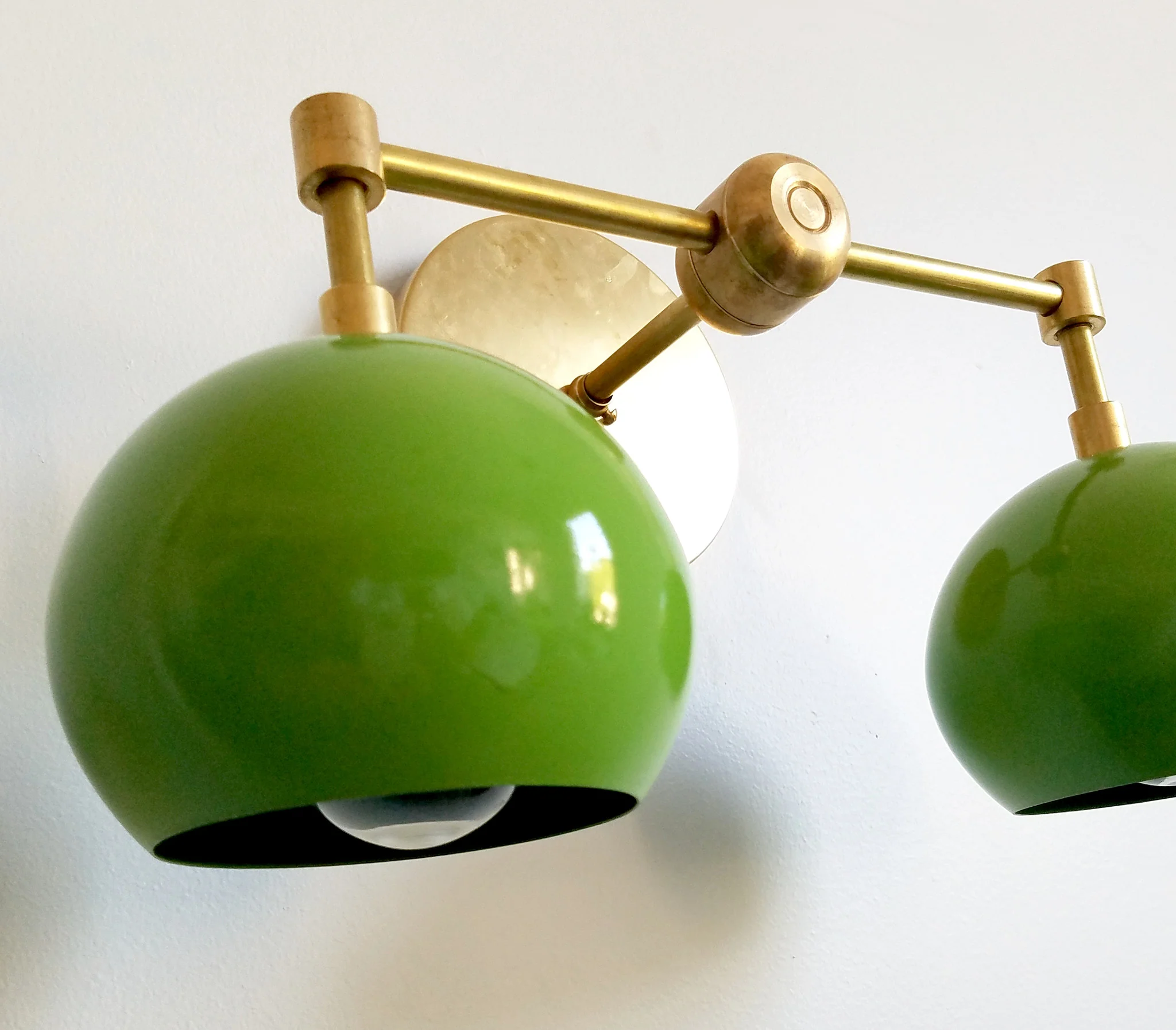 Double Loa Sconce with Spring Green Shades - Image 9