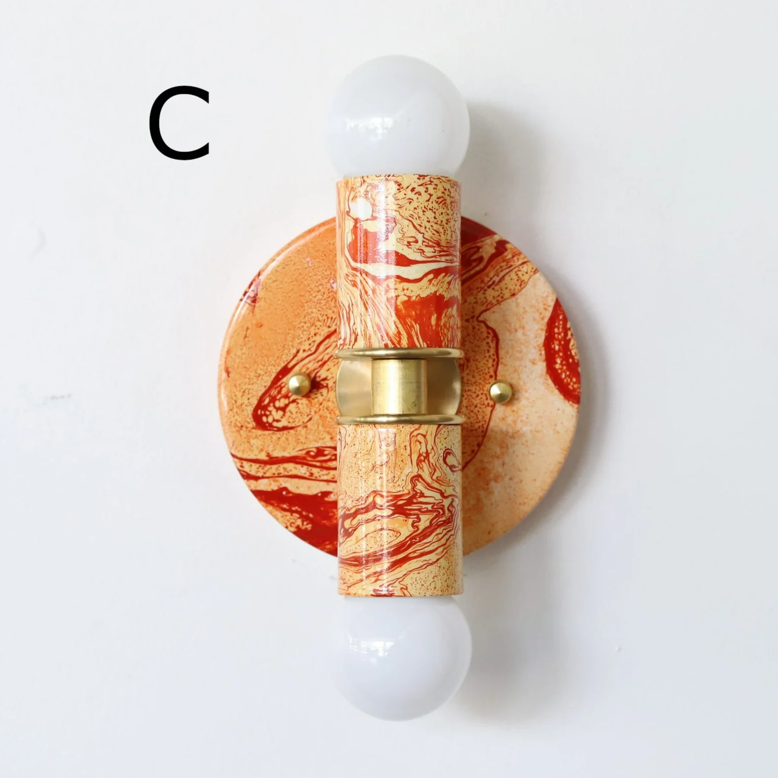 Flame & White Marbled Thalia Sconces - Image 10