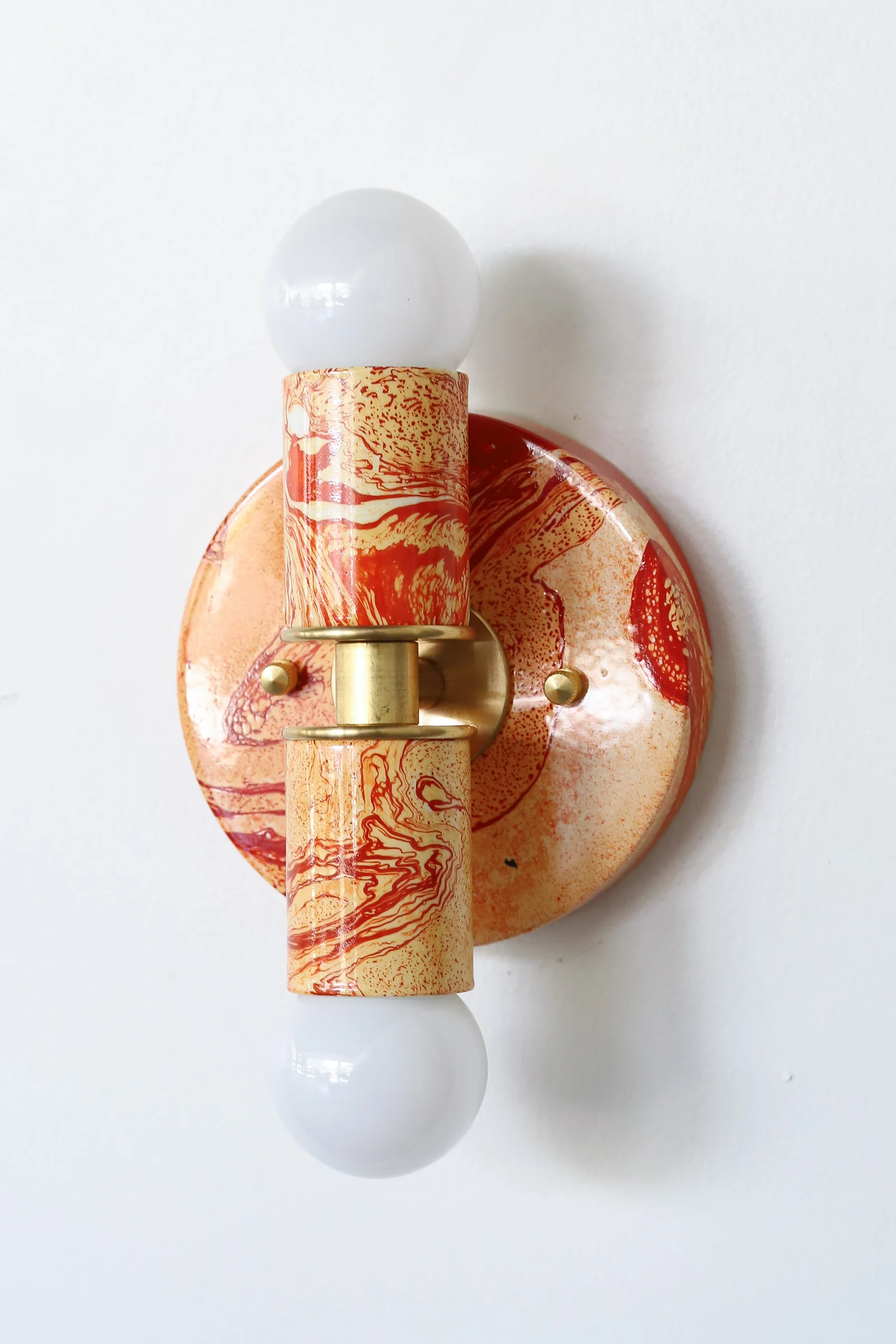 Flame & White Marbled Thalia Sconces - Image 11