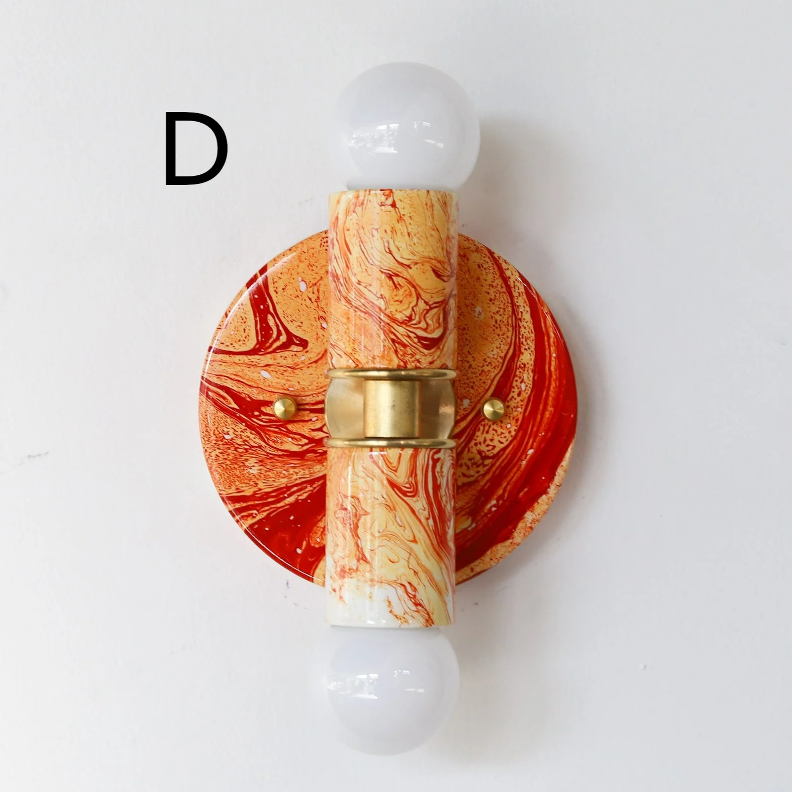 Flame & White Marbled Thalia Sconces - Image 14