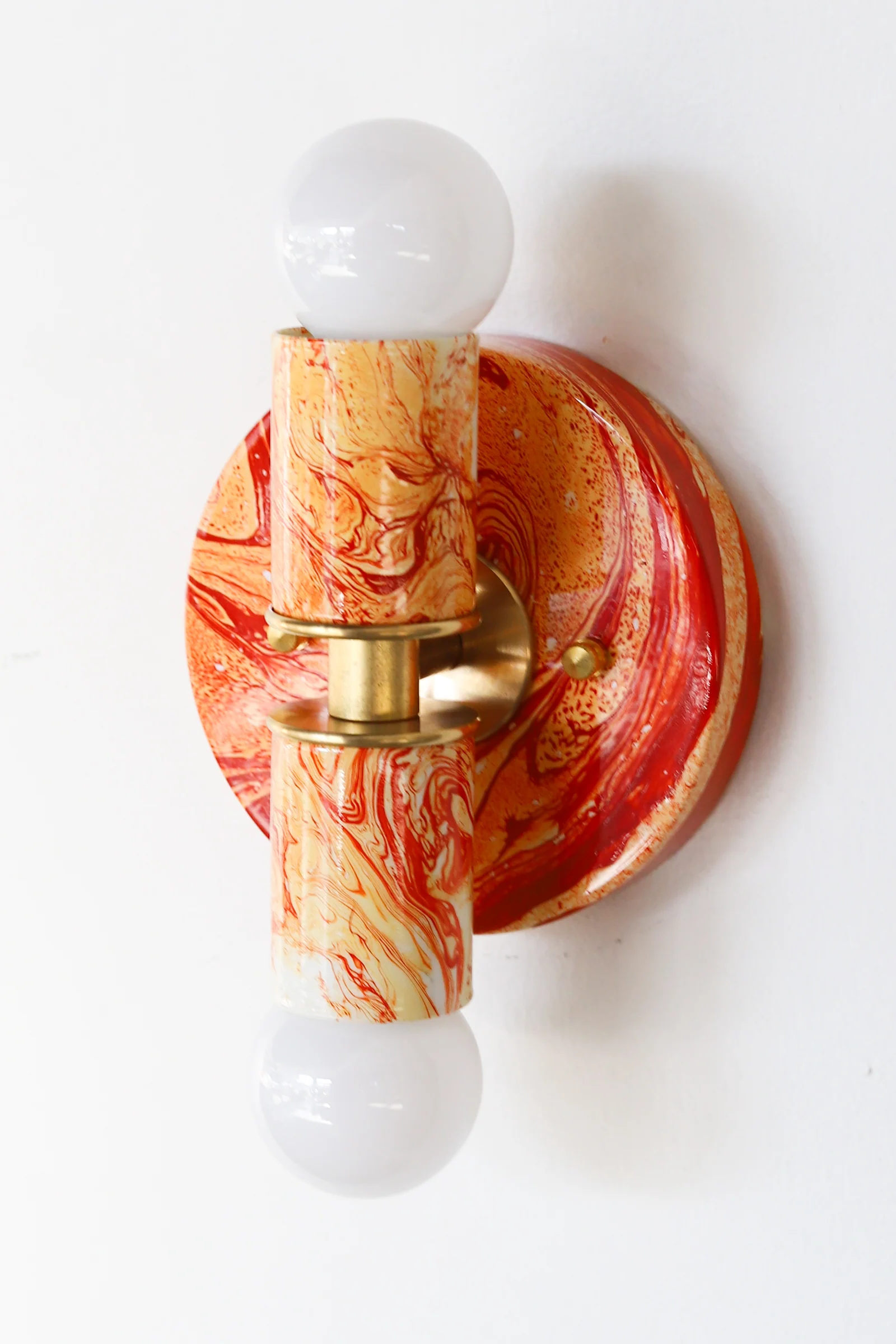Flame & White Marbled Thalia Sconces - Image 15