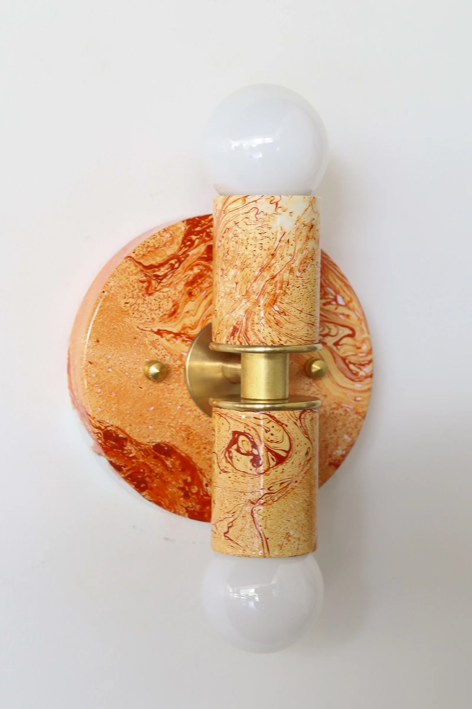 Flame & White Marbled Thalia Sconces - Image 3