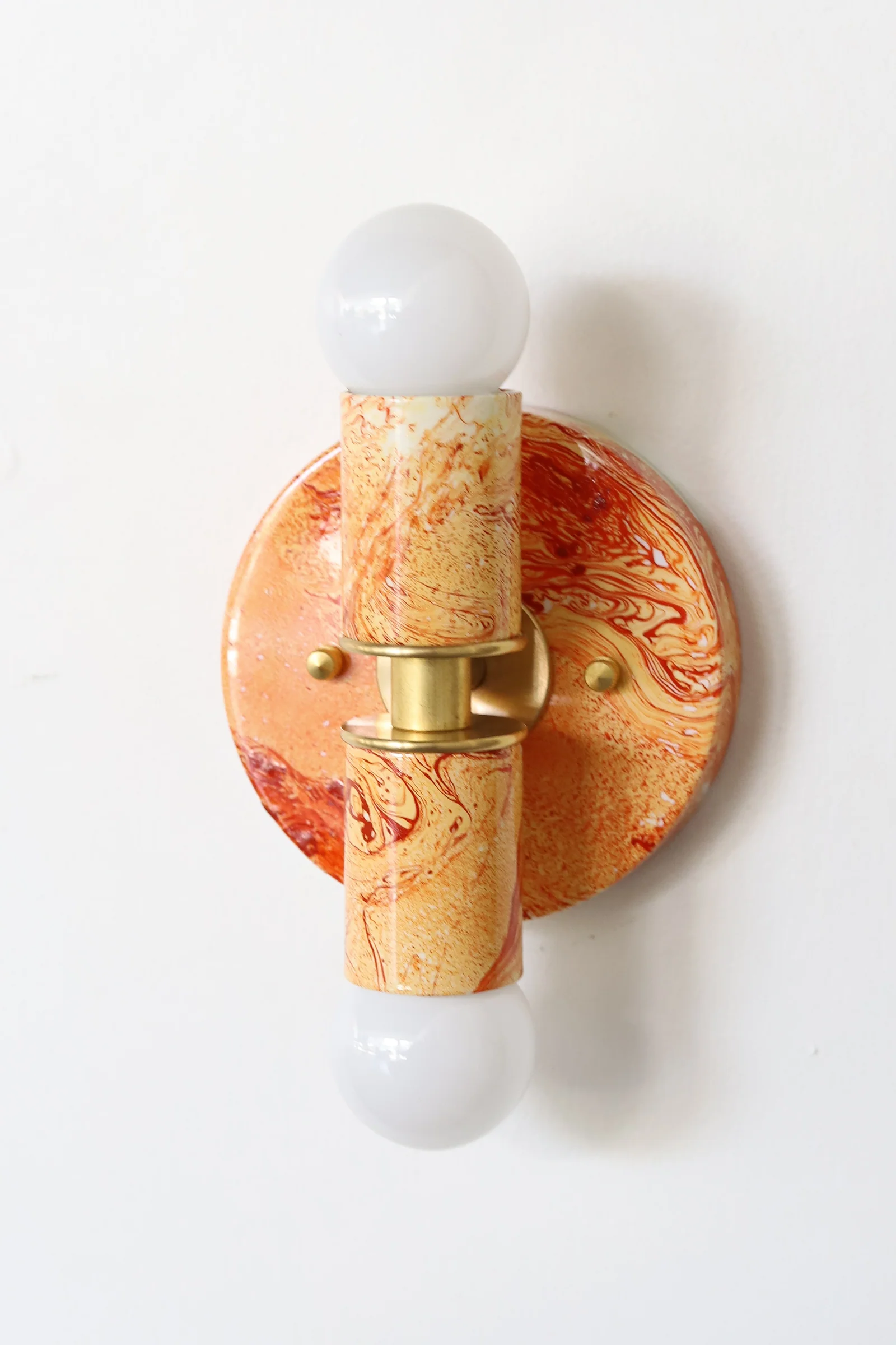 Flame & White Marbled Thalia Sconces - Image 4