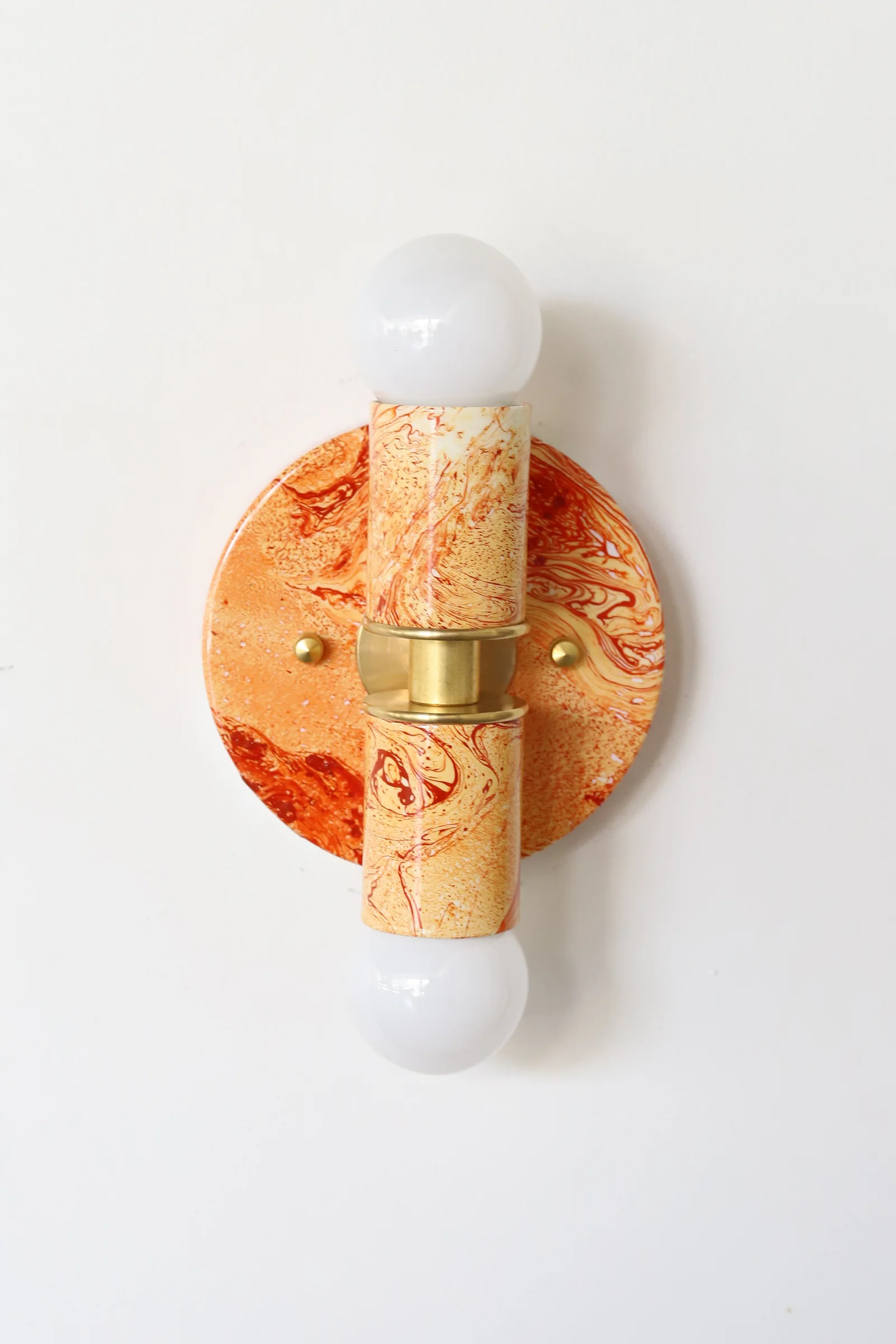 Flame & White Marbled Thalia Sconces - Image 5