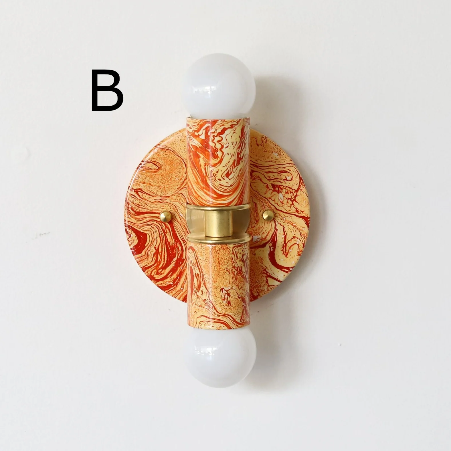 Flame & White Marbled Thalia Sconces - Image 6