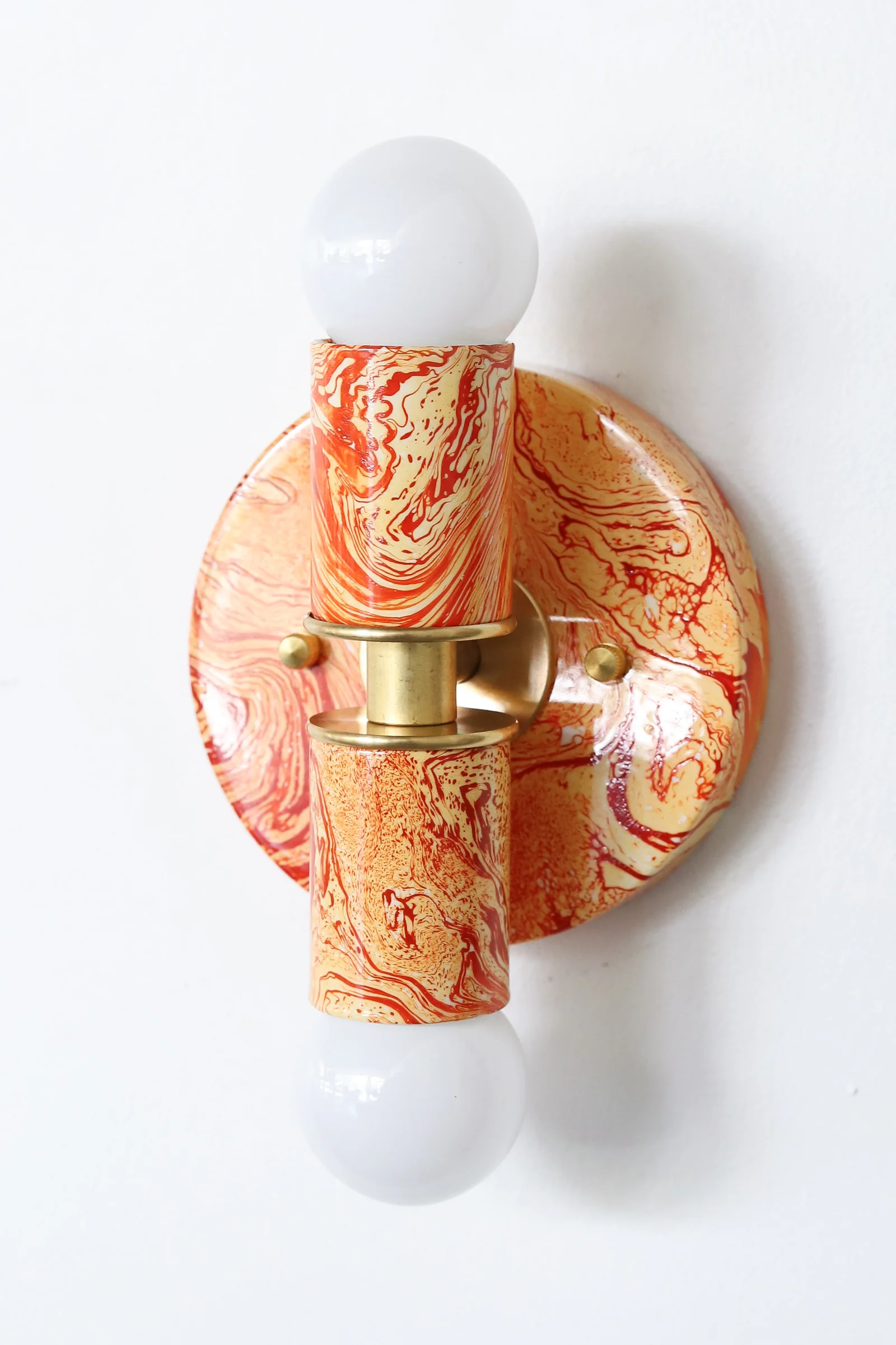 Flame & White Marbled Thalia Sconces - Image 7