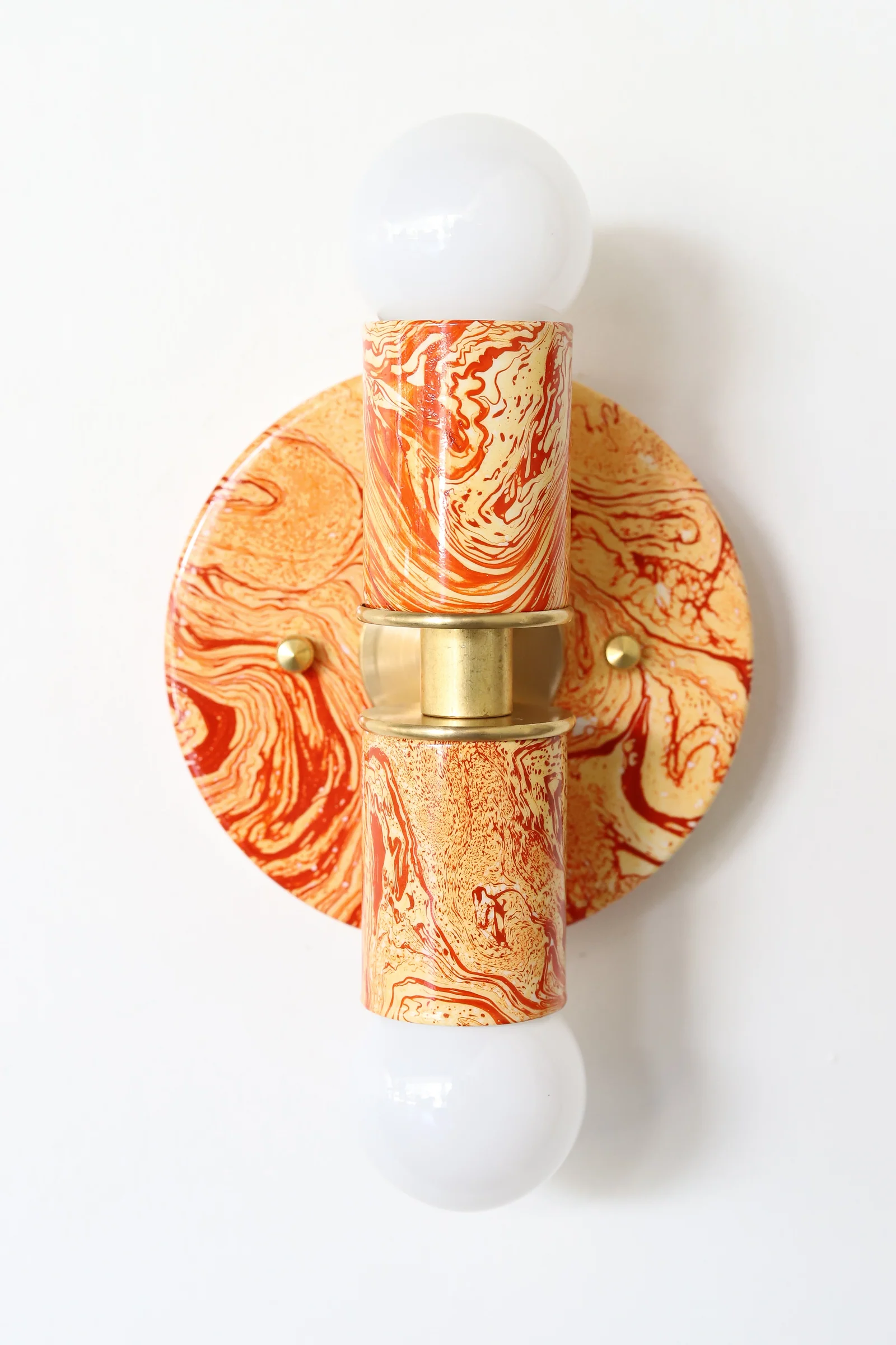 Flame & White Marbled Thalia Sconces - Image 8
