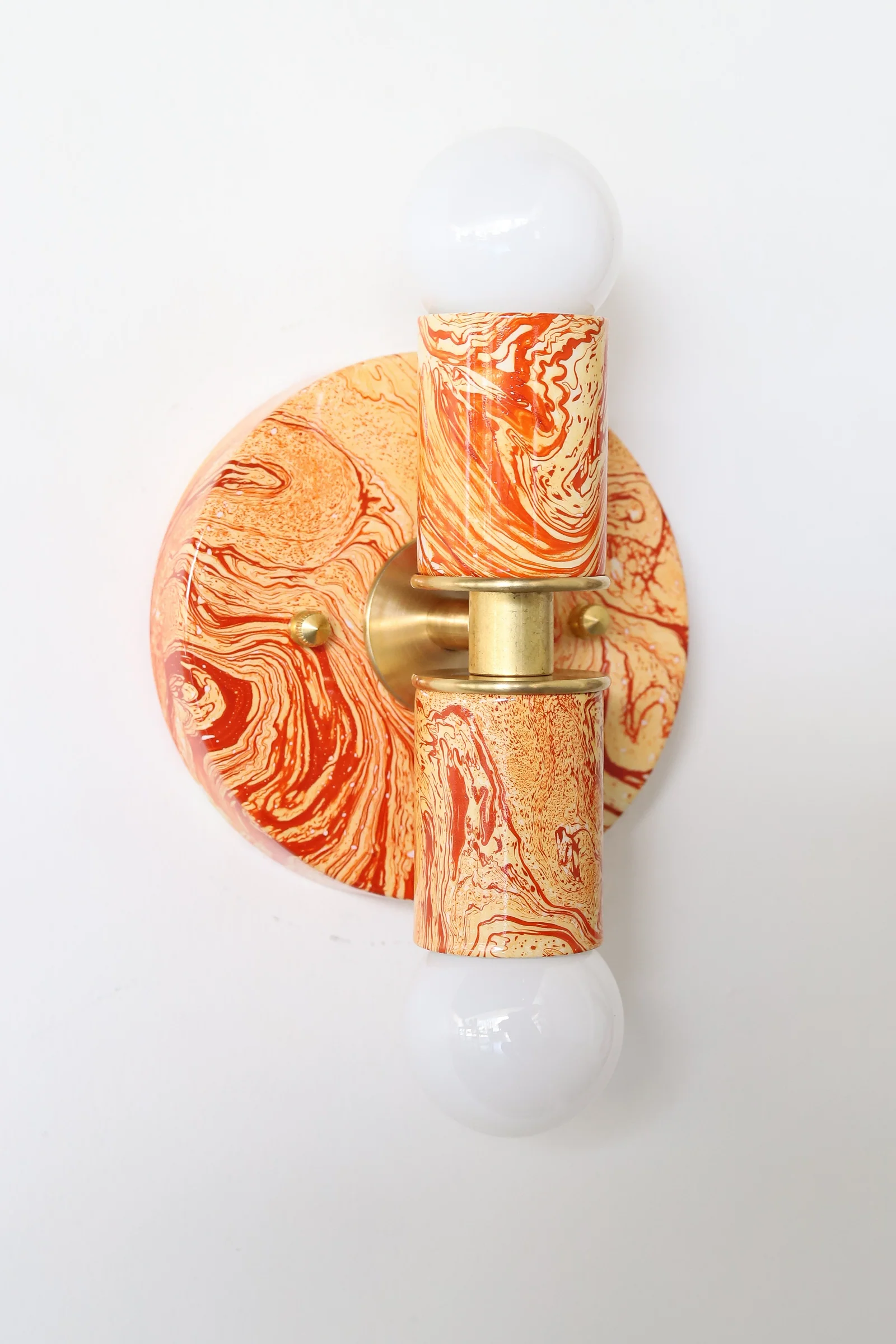 Flame & White Marbled Thalia Sconces - Image 9