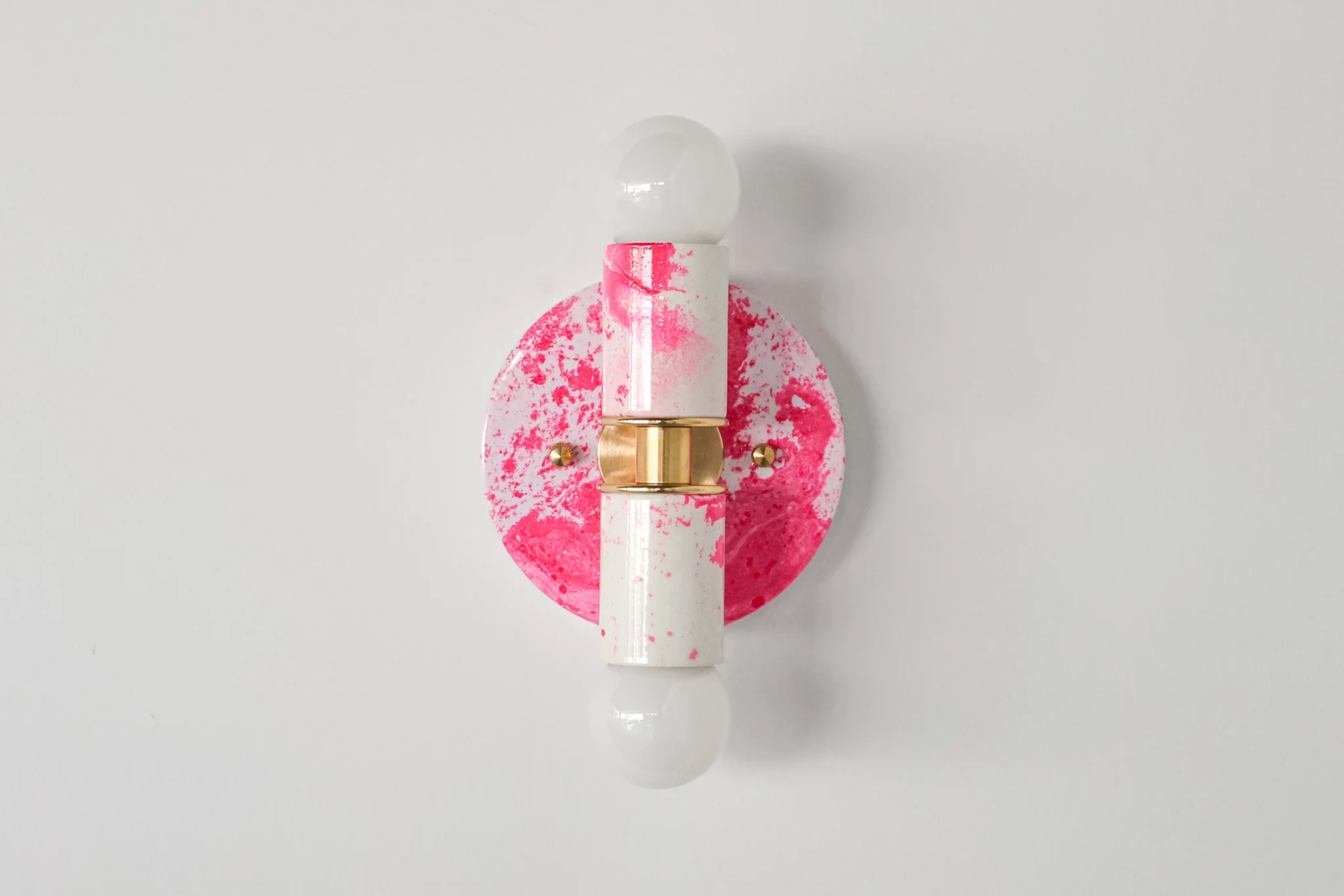 Hot Pink & White Marbled Small Thalia Sconces - Image 10