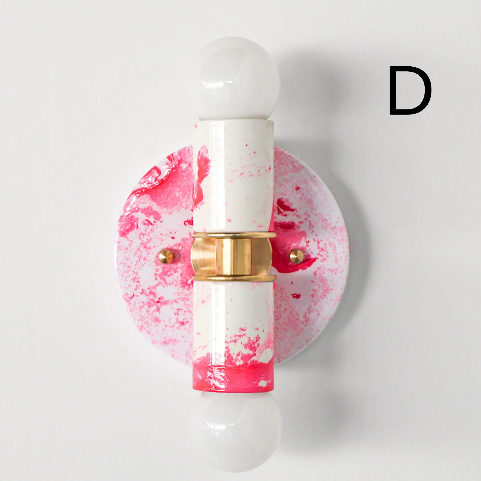 Hot Pink & White Marbled Small Thalia Sconces - Image 11