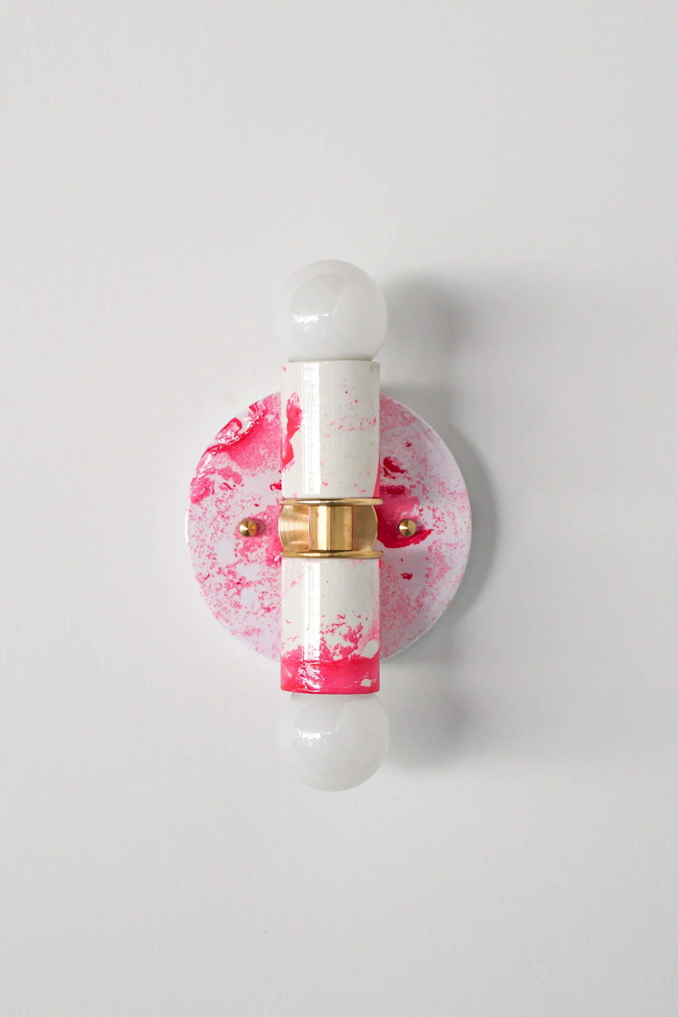 Hot Pink & White Marbled Small Thalia Sconces - Image 13