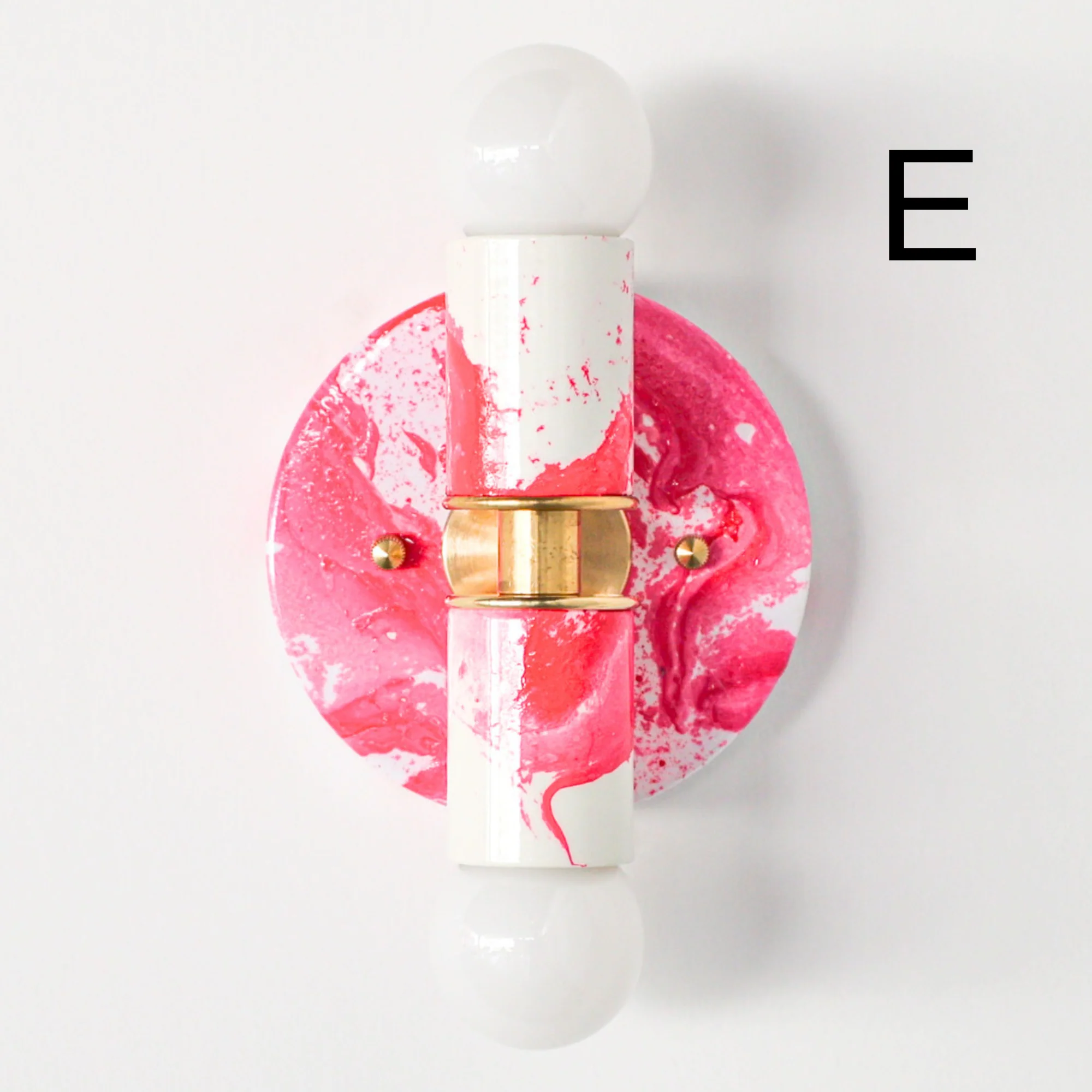 Hot Pink & White Marbled Small Thalia Sconces - Image 14