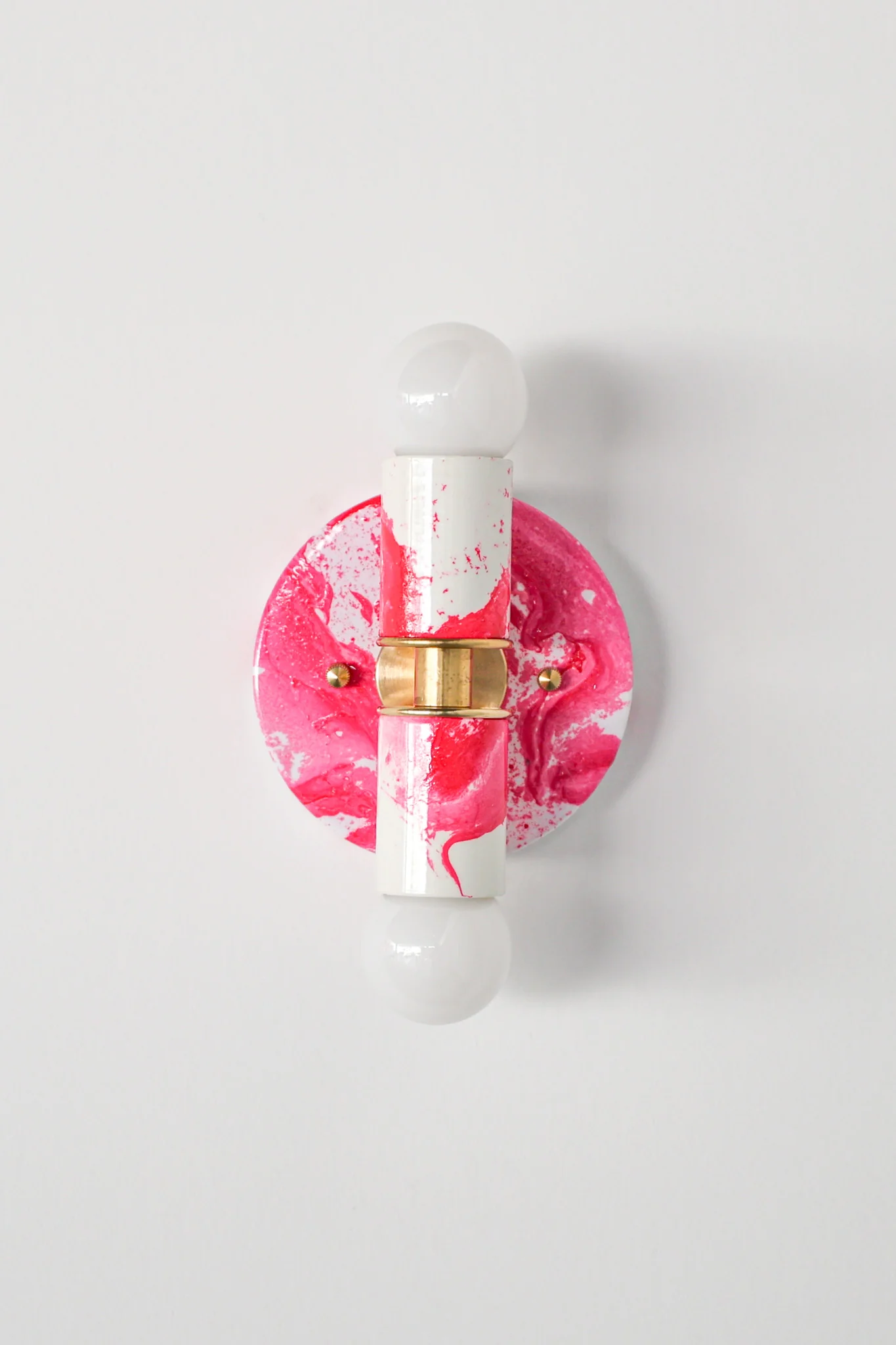 Hot Pink & White Marbled Small Thalia Sconces - Image 15