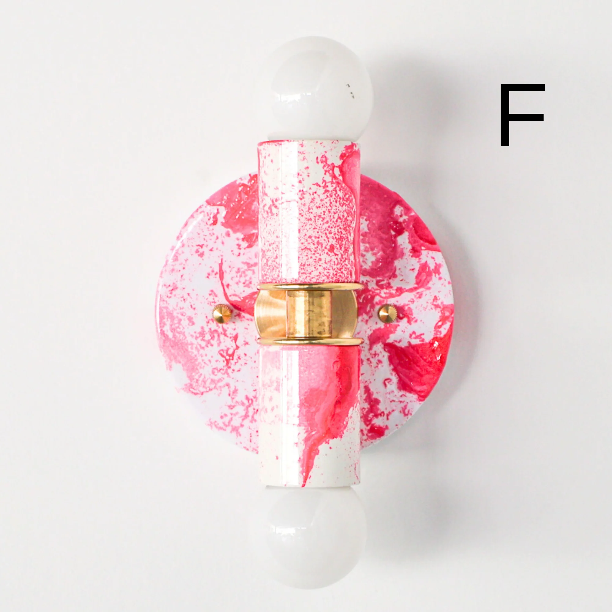 Hot Pink & White Marbled Small Thalia Sconces - Image 17