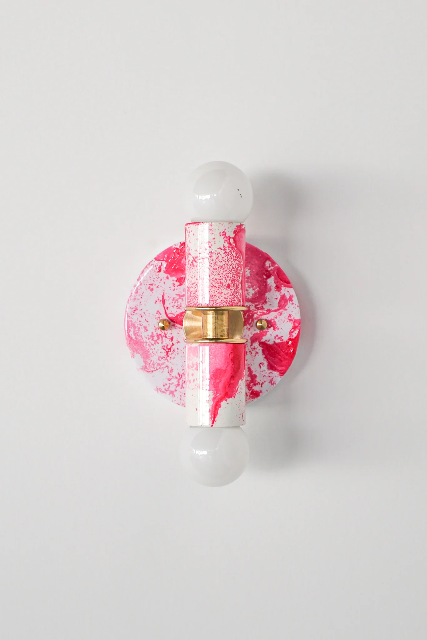 Hot Pink & White Marbled Small Thalia Sconces - Image 18