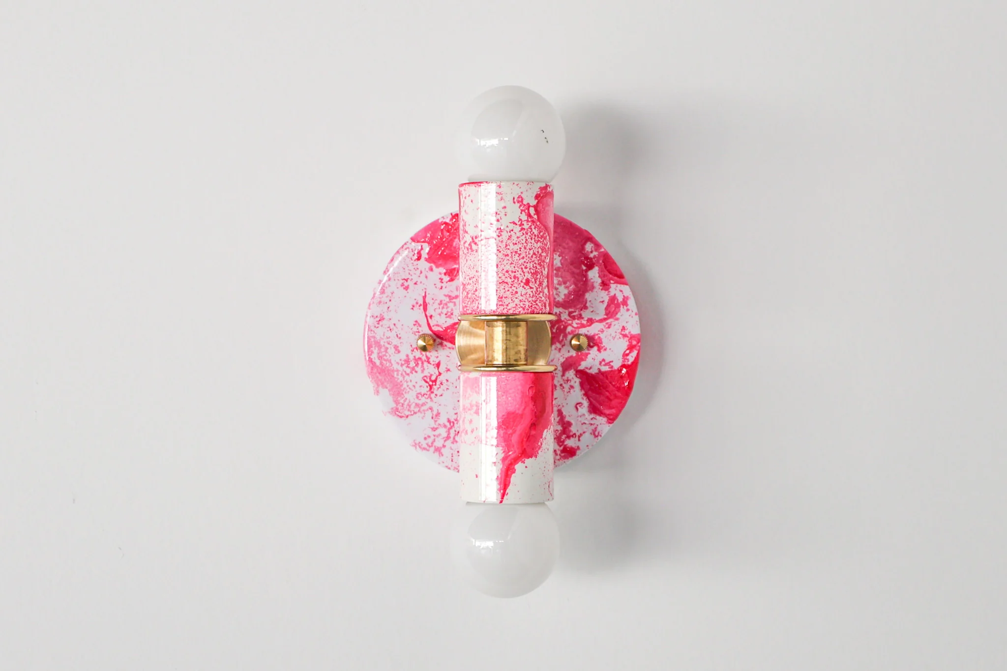 Hot Pink & White Marbled Small Thalia Sconces - Image 19