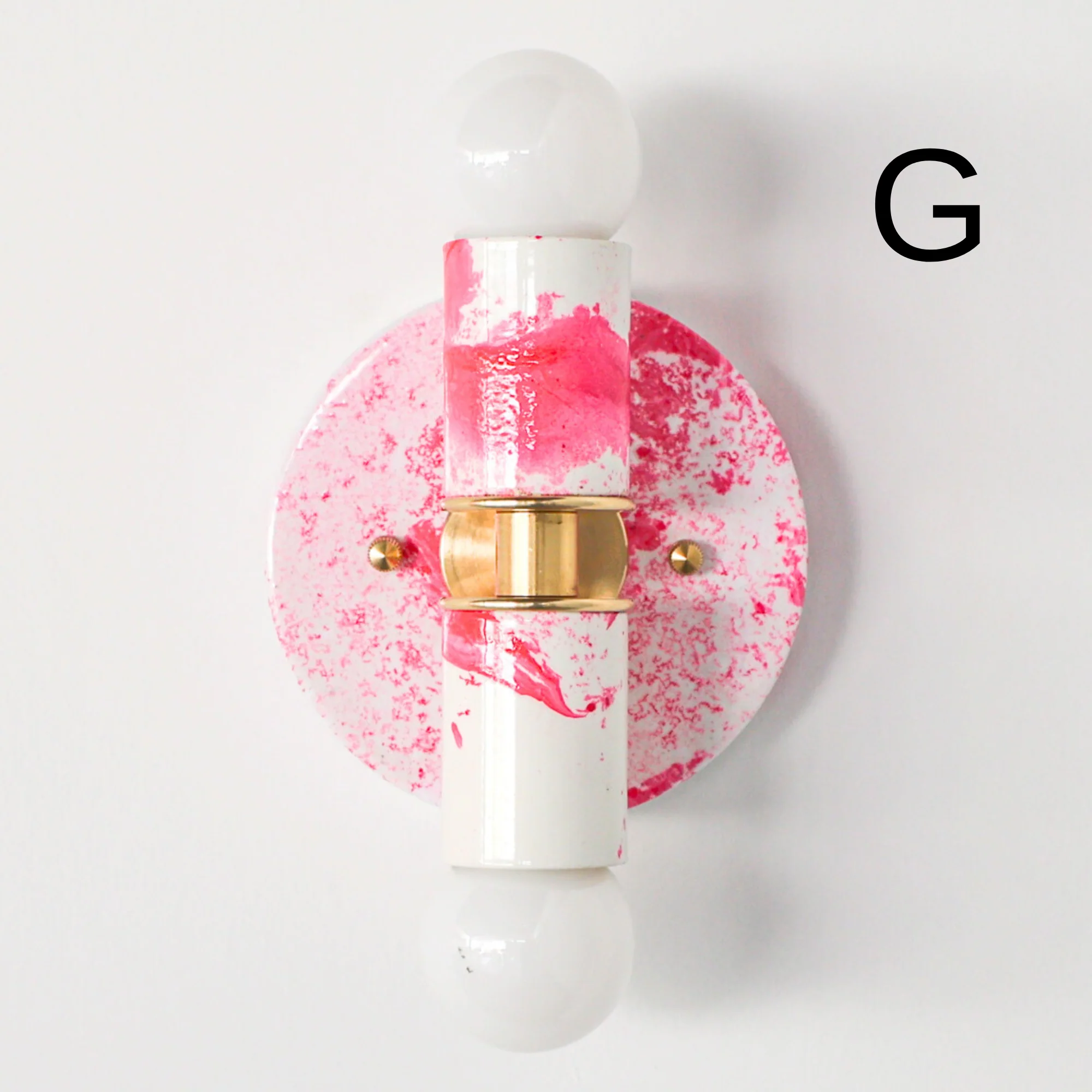 Hot Pink & White Marbled Small Thalia Sconces - Image 20