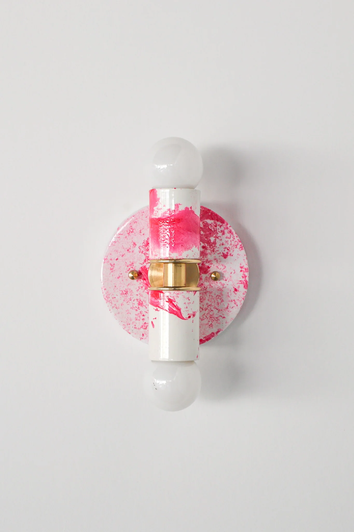 Hot Pink & White Marbled Small Thalia Sconces - Image 21