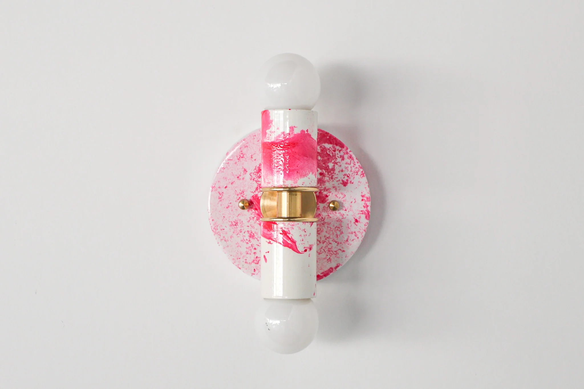 Hot Pink & White Marbled Small Thalia Sconces - Image 22