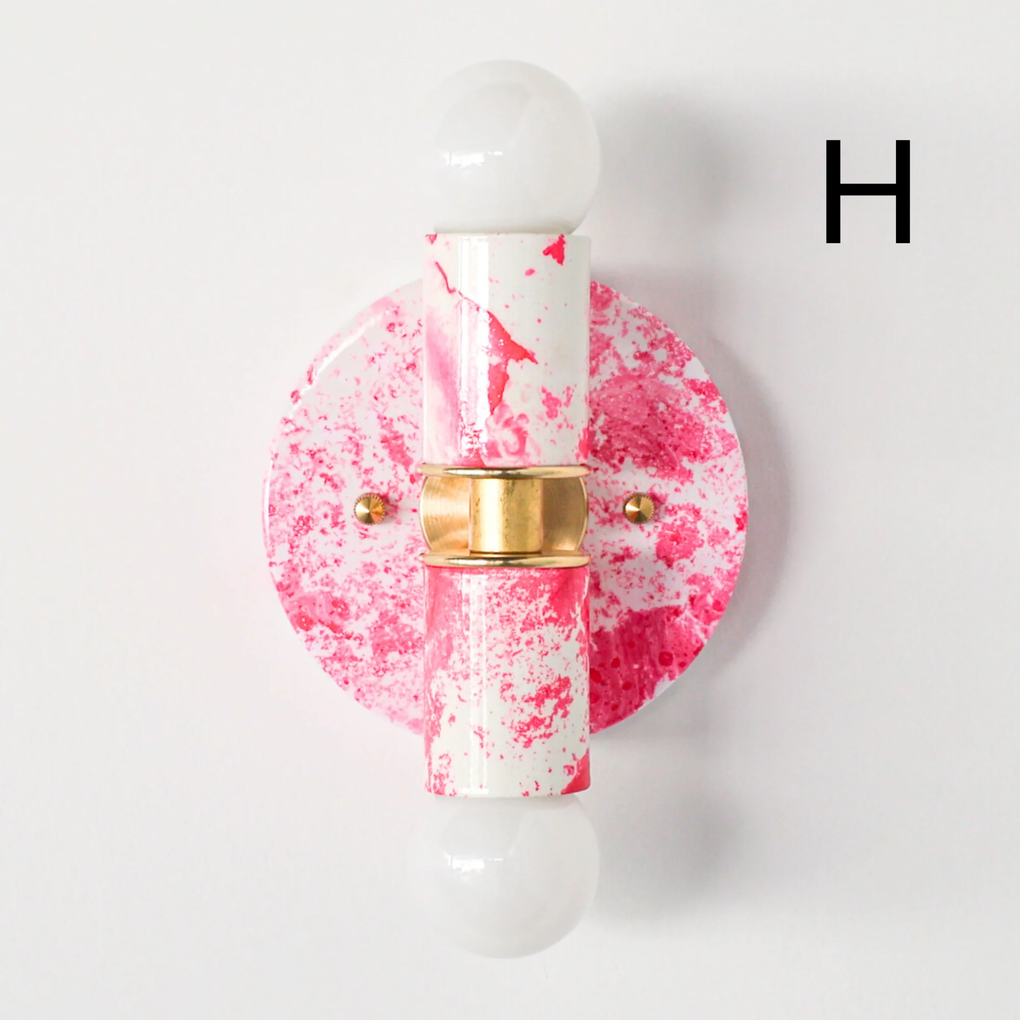 Hot Pink & White Marbled Small Thalia Sconces - Image 23