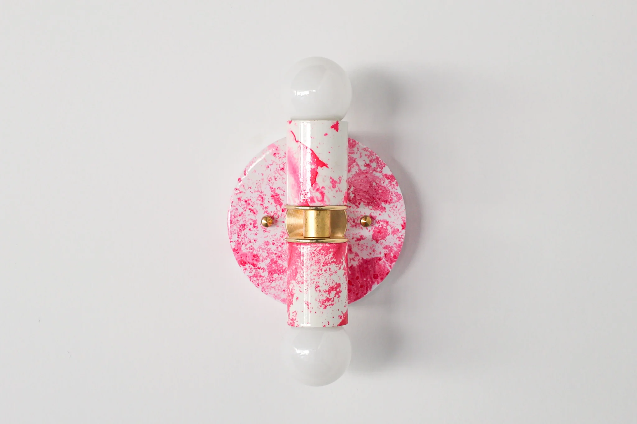 Hot Pink & White Marbled Small Thalia Sconces - Image 24