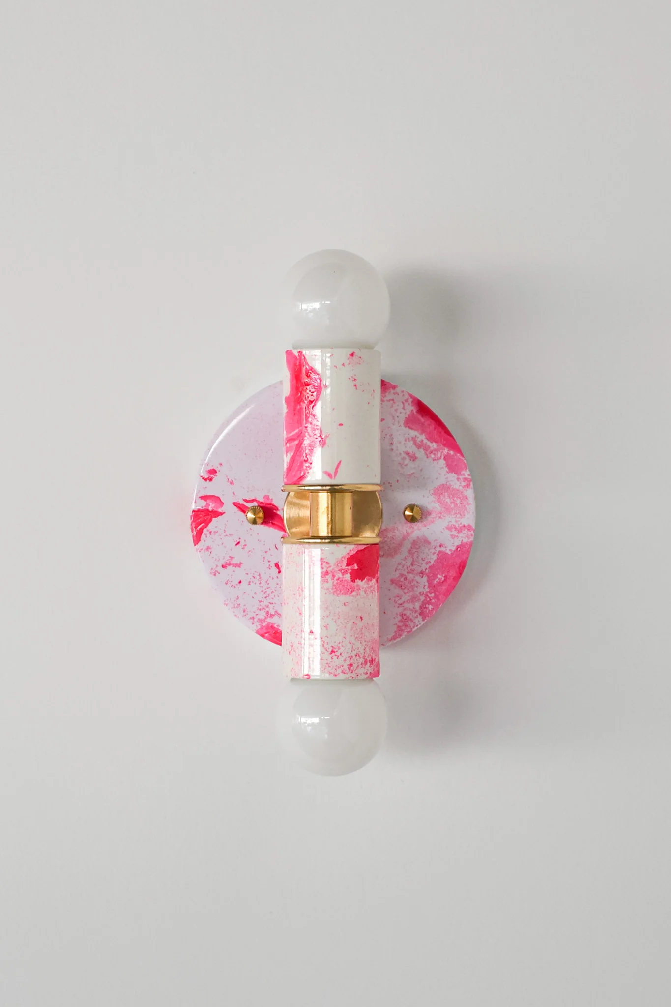 Hot Pink & White Marbled Small Thalia Sconces - Image 27