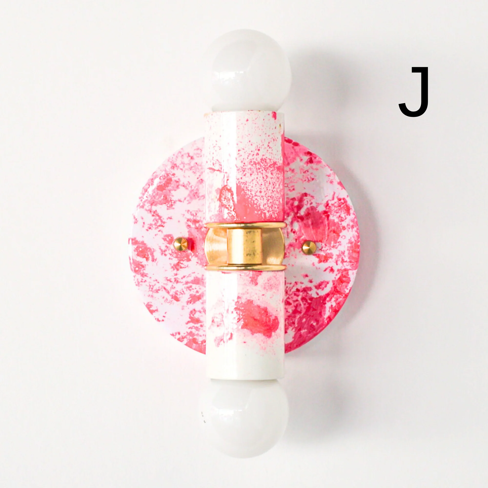 Hot Pink & White Marbled Small Thalia Sconces - Image 29