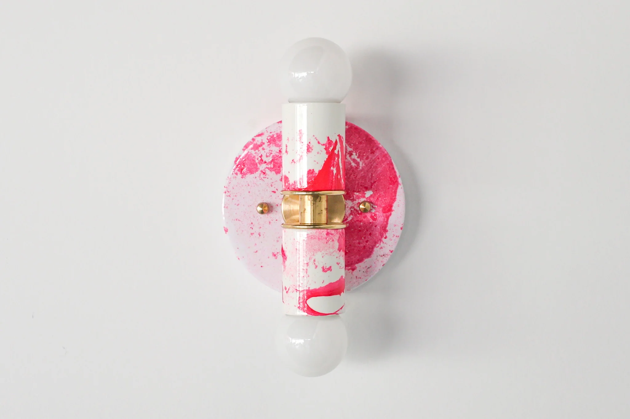 Hot Pink & White Marbled Small Thalia Sconces - Image 3