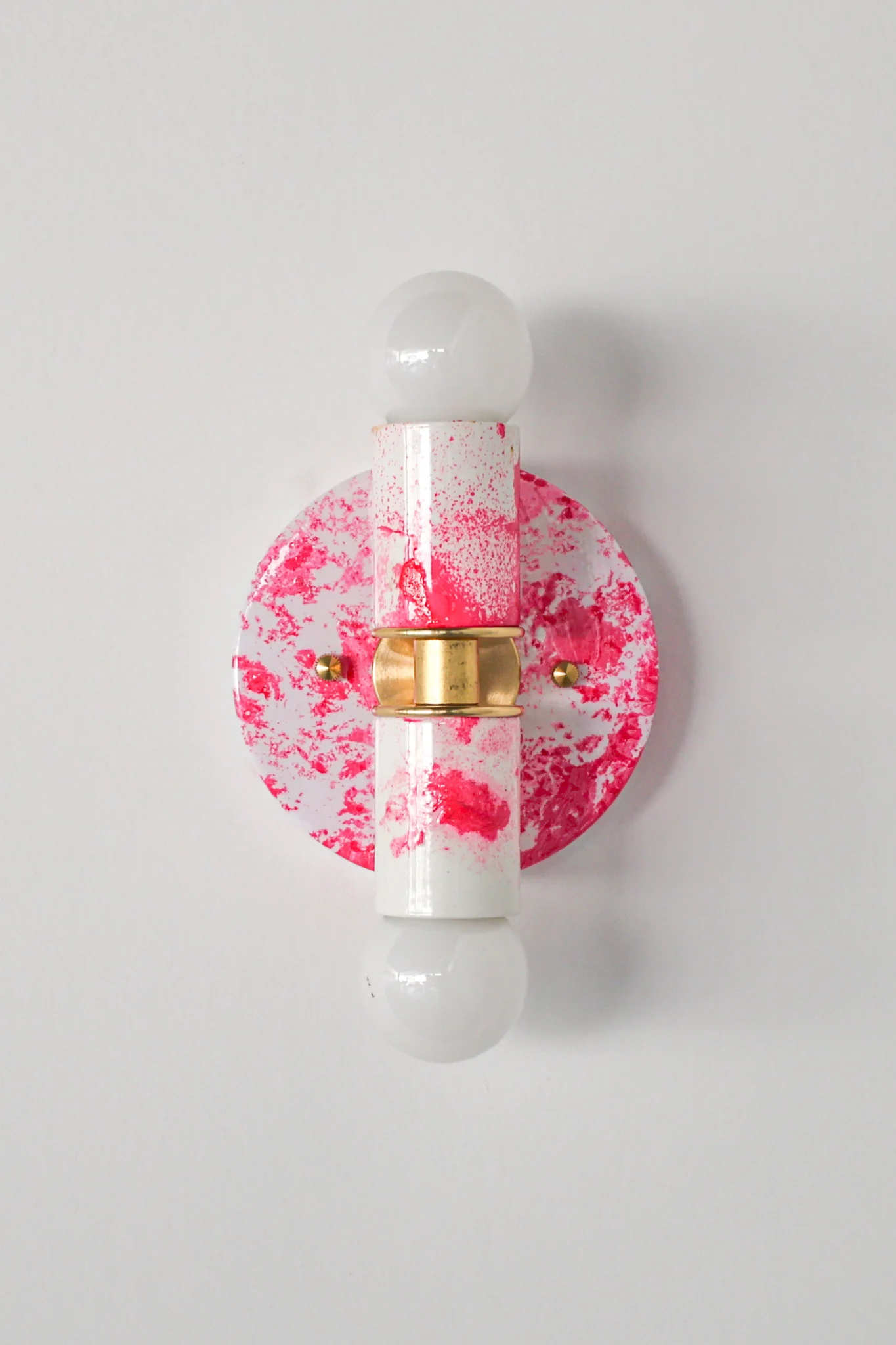 Hot Pink & White Marbled Small Thalia Sconces - Image 30
