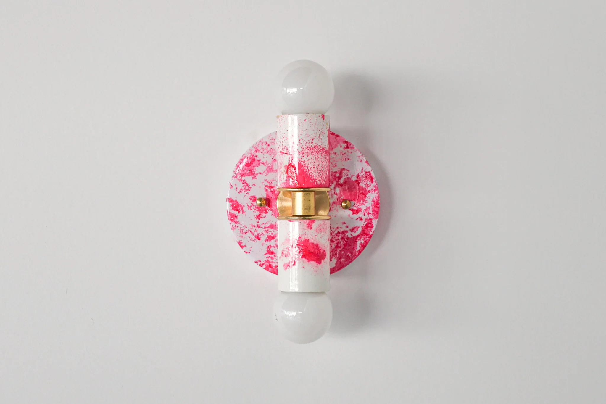 Hot Pink & White Marbled Small Thalia Sconces - Image 31