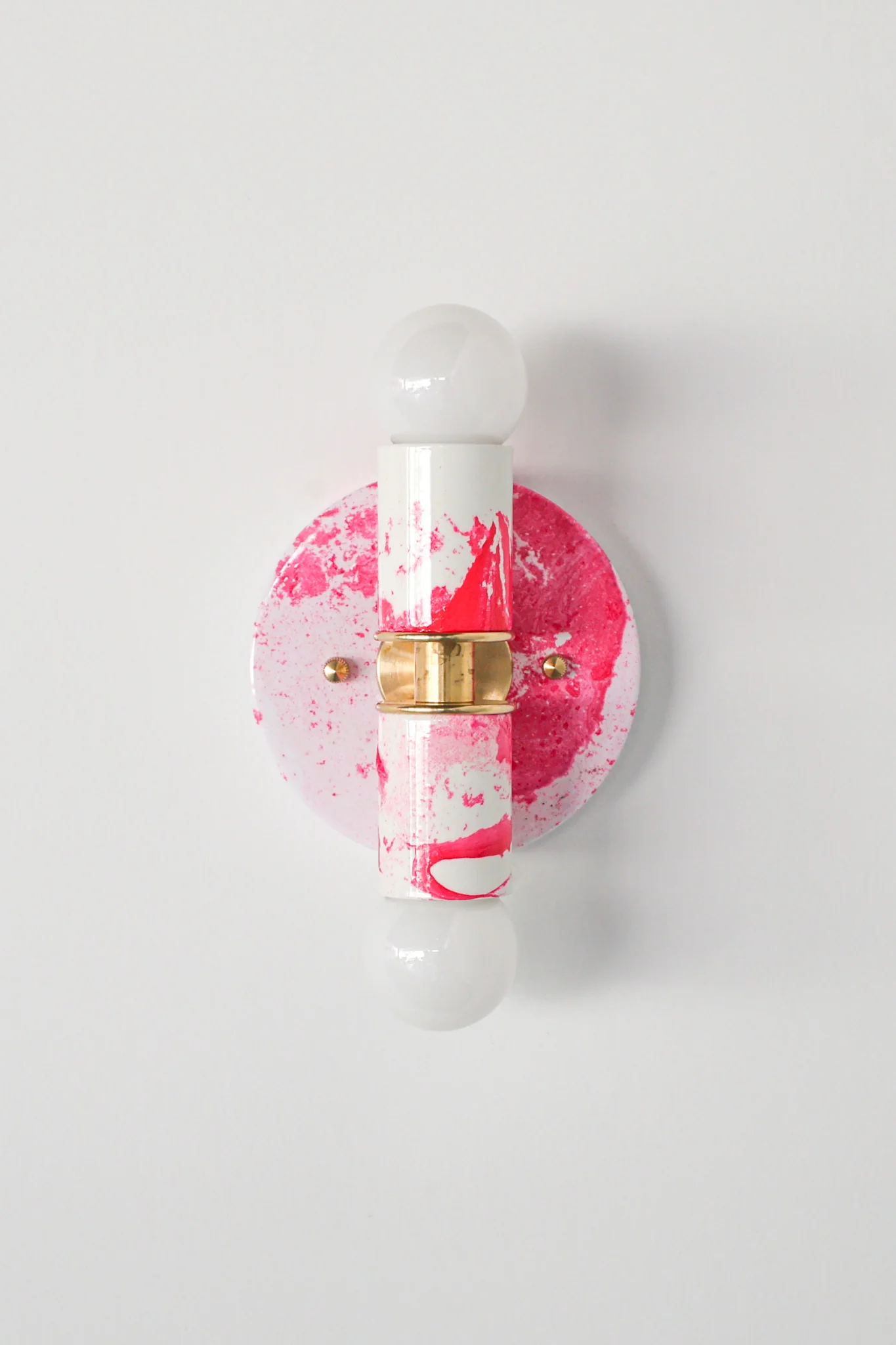 Hot Pink & White Marbled Small Thalia Sconces - Image 4