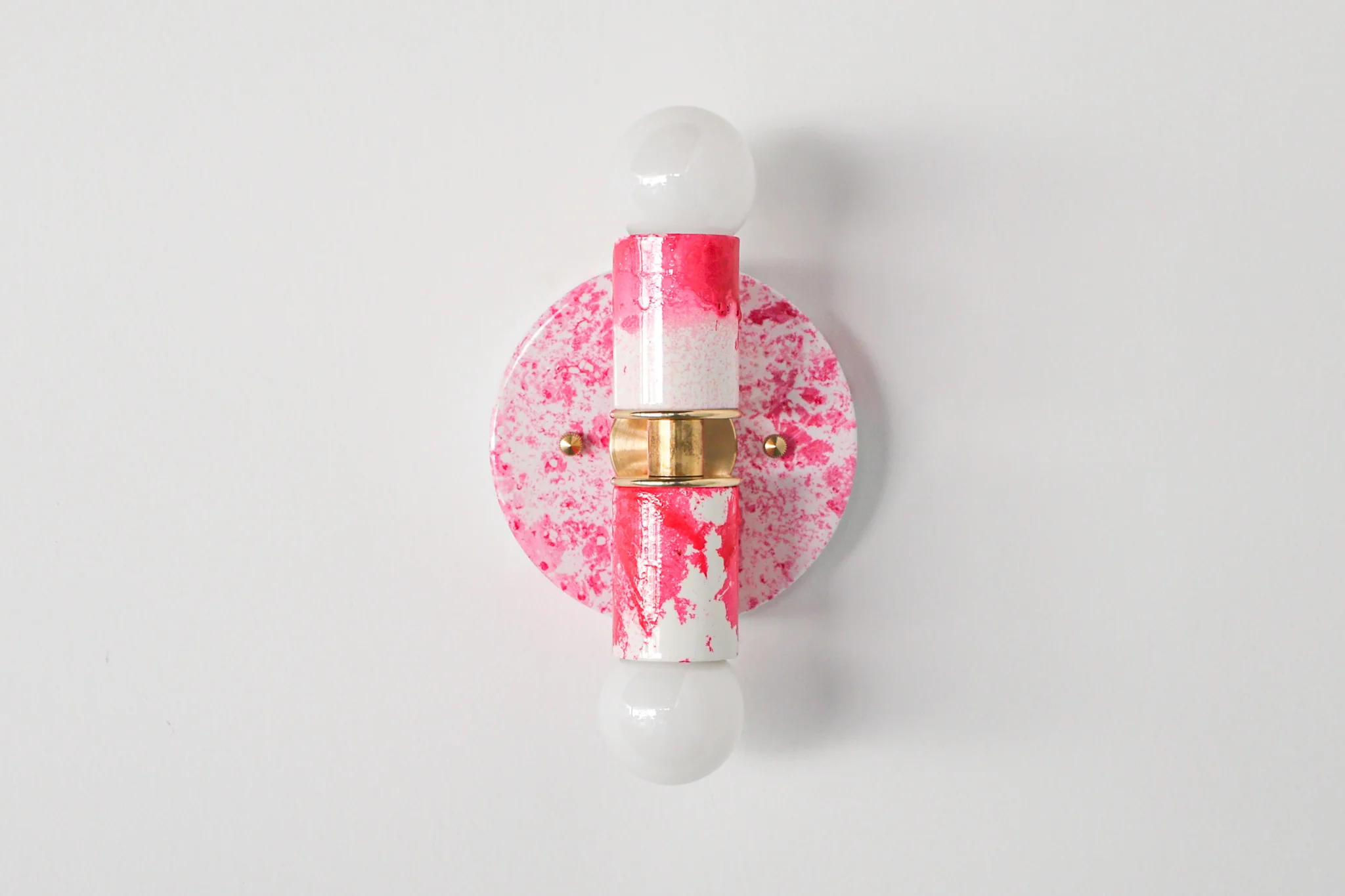 Hot Pink & White Marbled Small Thalia Sconces - Image 6