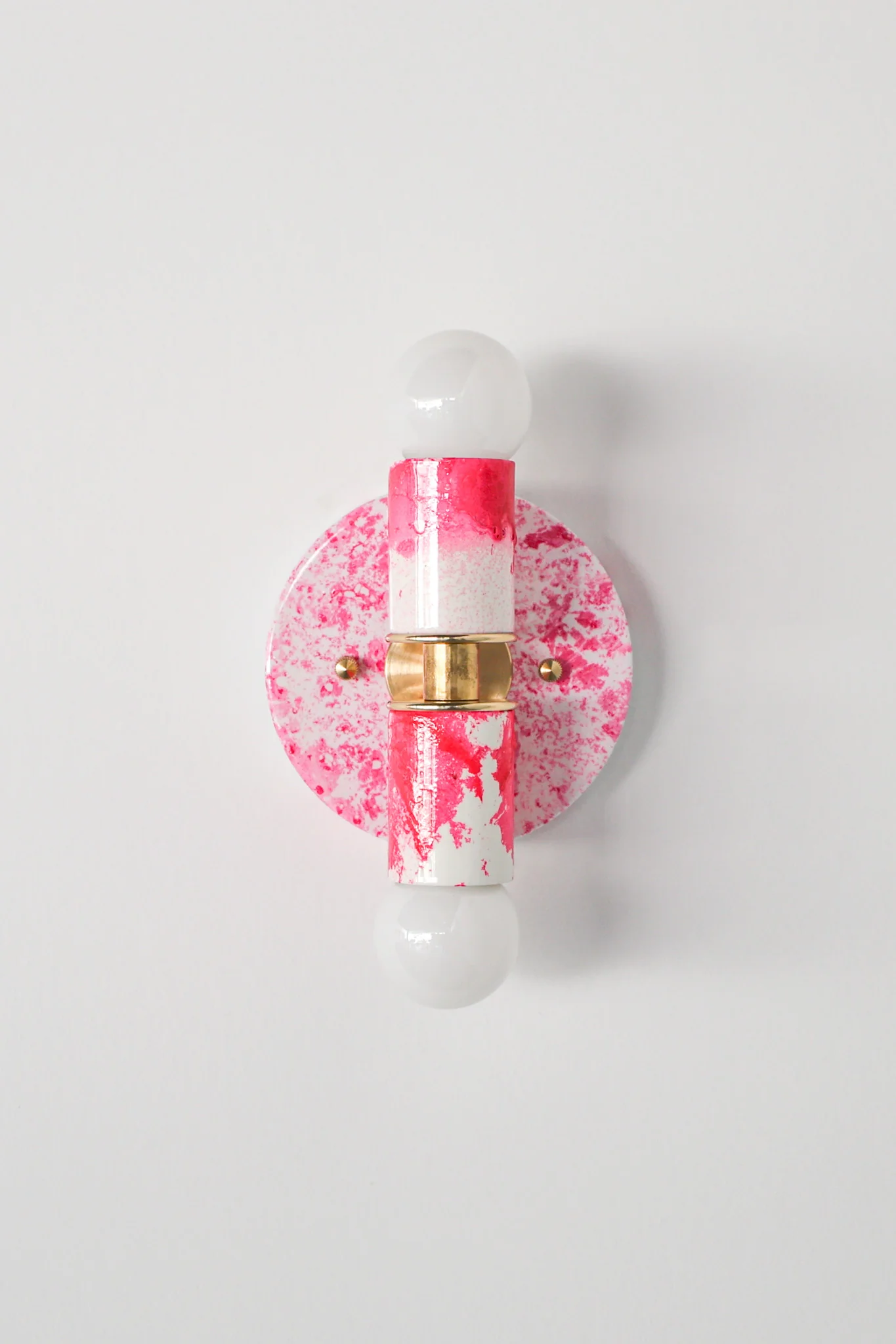 Hot Pink & White Marbled Small Thalia Sconces - Image 7