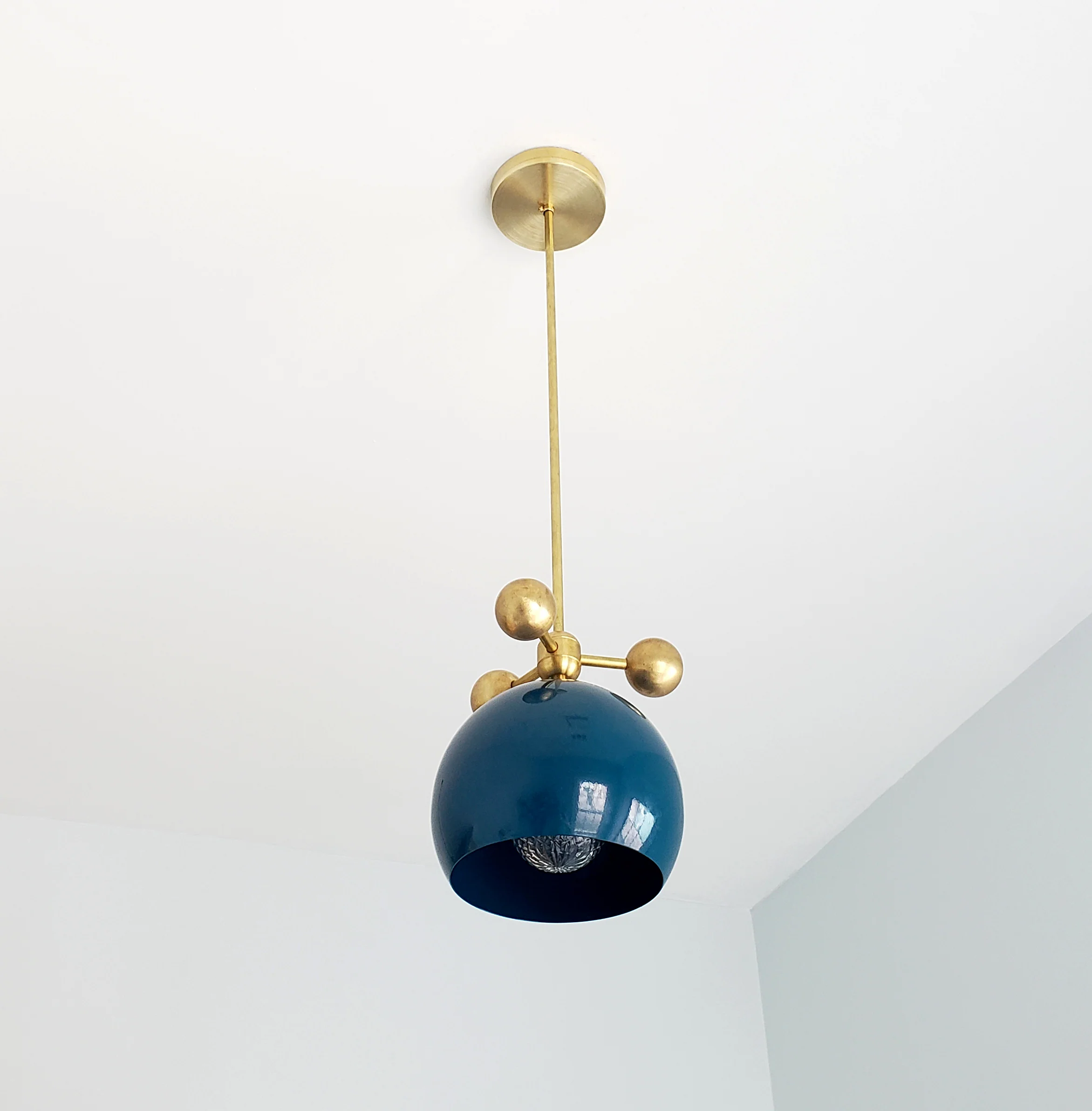 Large Loa Pendant with Brass Orbs - Image 8