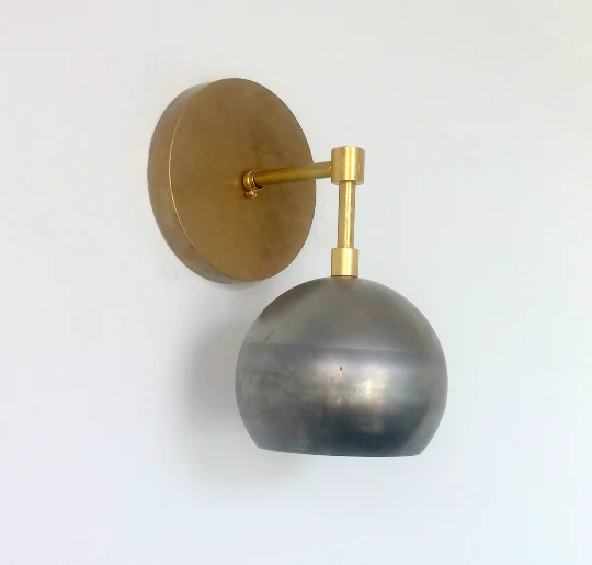 Loa Sconce with Raw Steel Shade - Image 7
