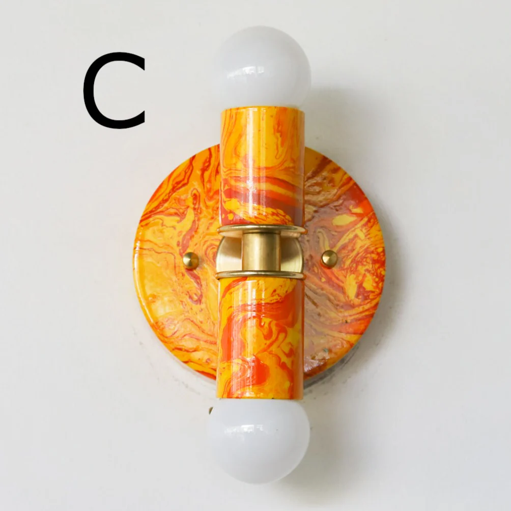 Orange Marbled Small Thalia Sconce - Image 10